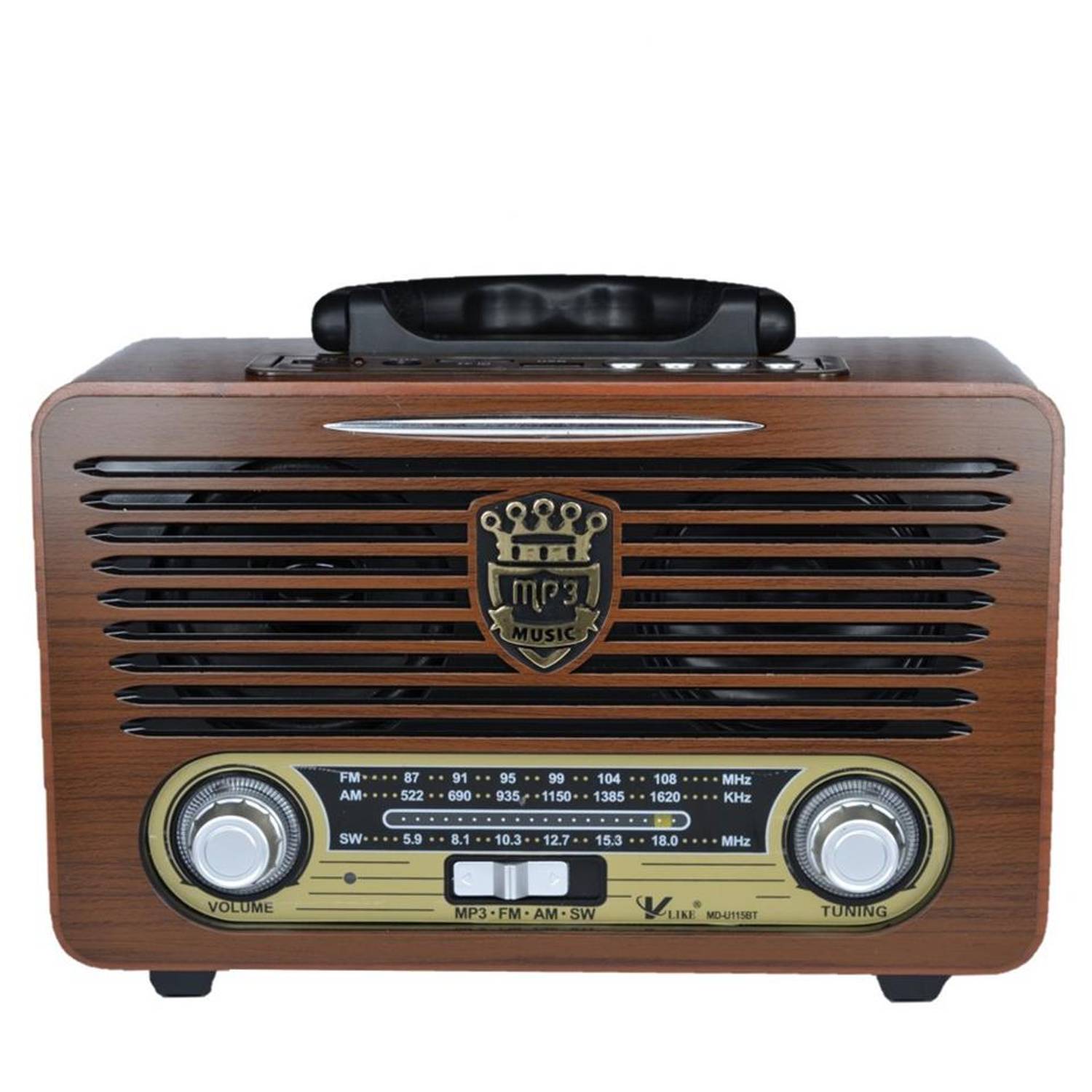 Retro Nostalgic Mdu115bt Radio USB/SD Music Player Radio with Bluetooth Control