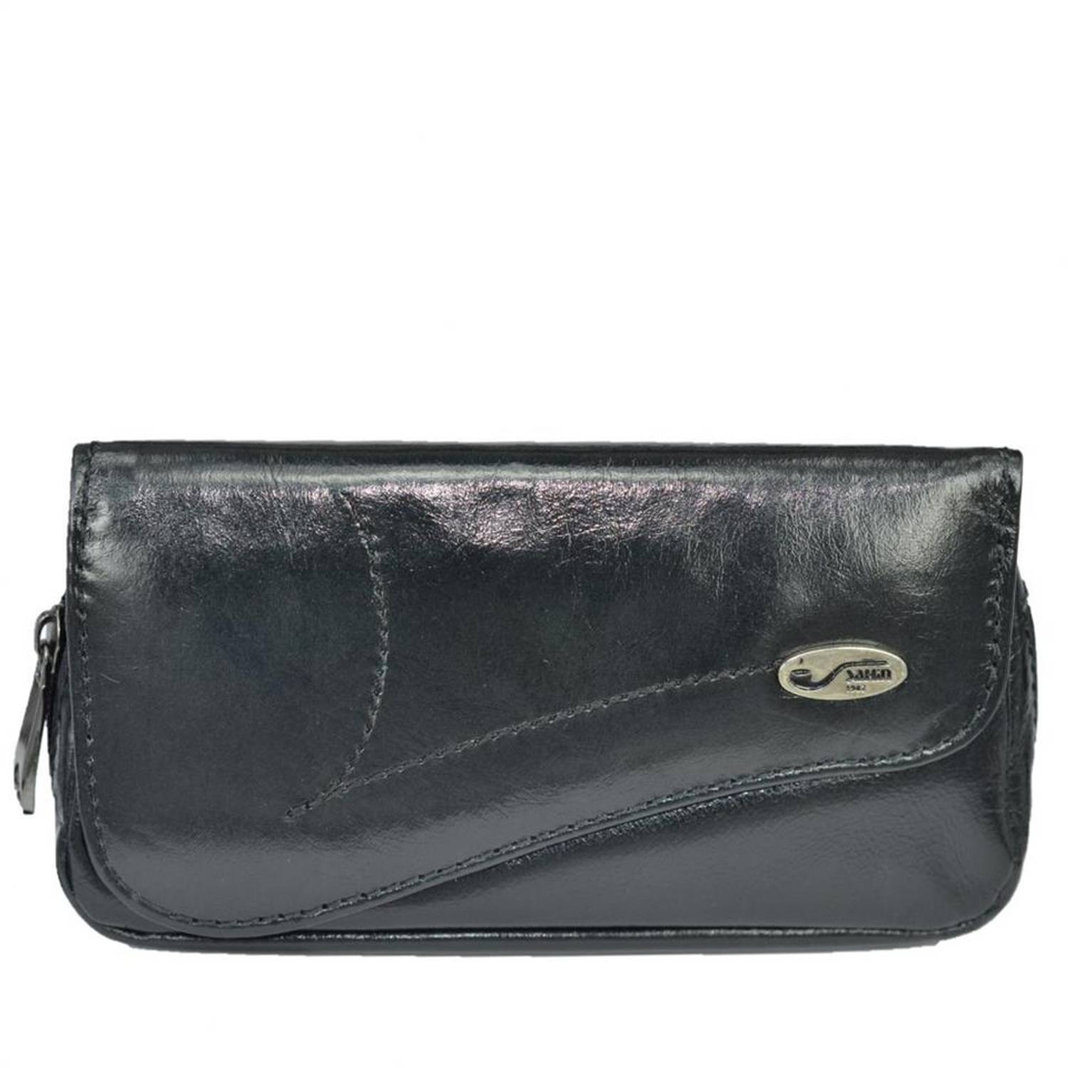 Genuine Leather Pipe Carrying and Storage Bag Black