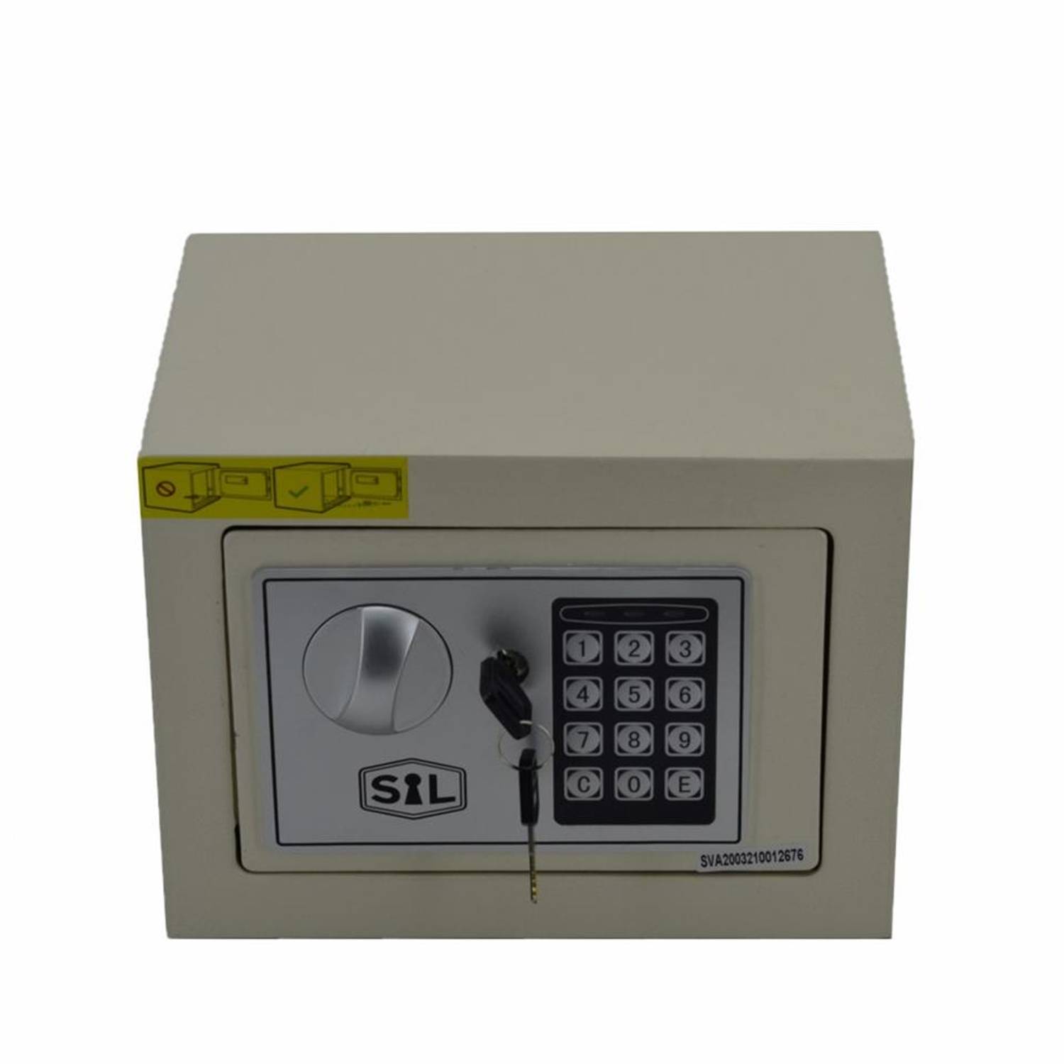 Electronic Password and Locked Steel Box Safe 23x17 Cream