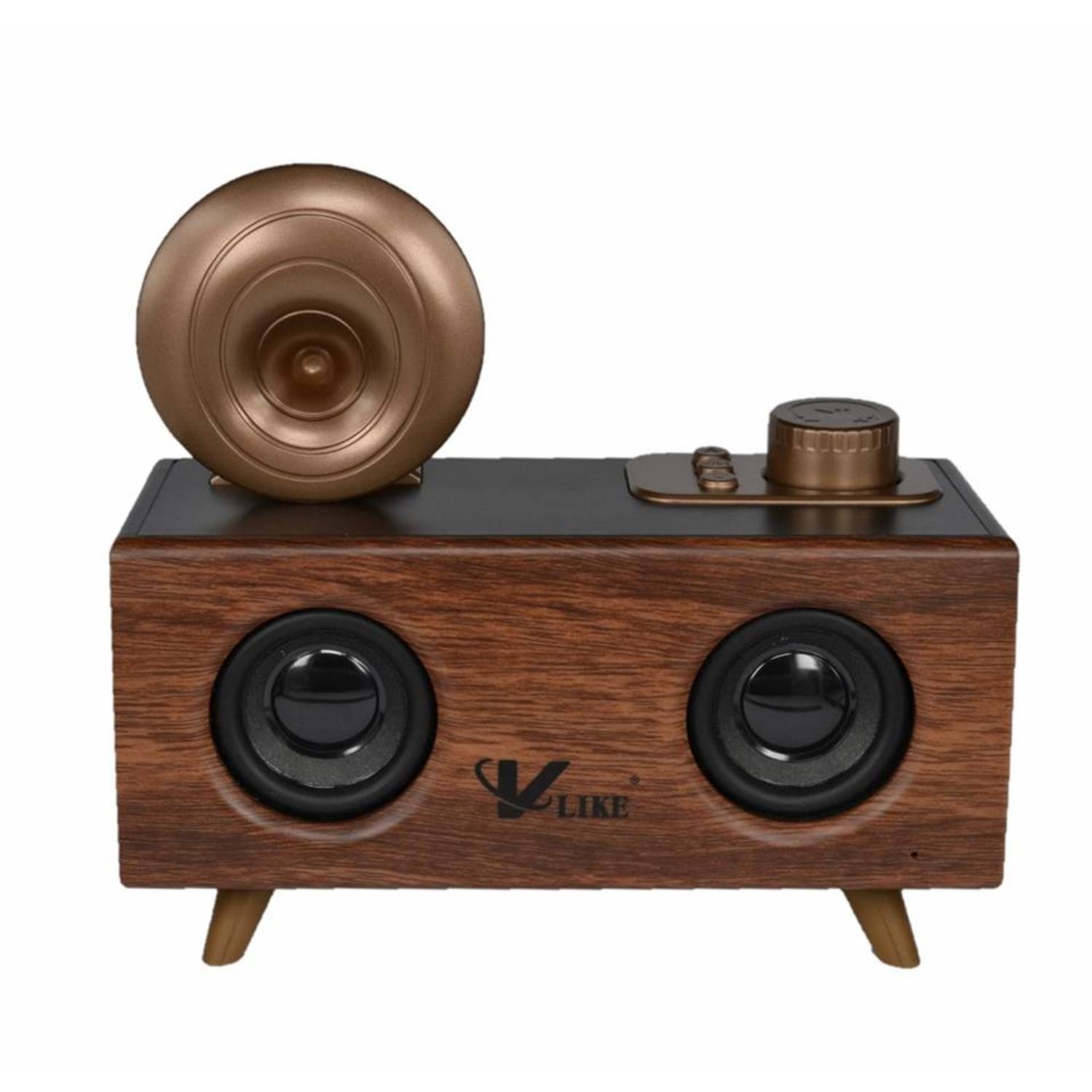 Bluetooth колонка VK-B6 с функцией граммофона, стильный дизайн, FM-радио, чтение MP3 с SD/USB, портативная и мощный звук
