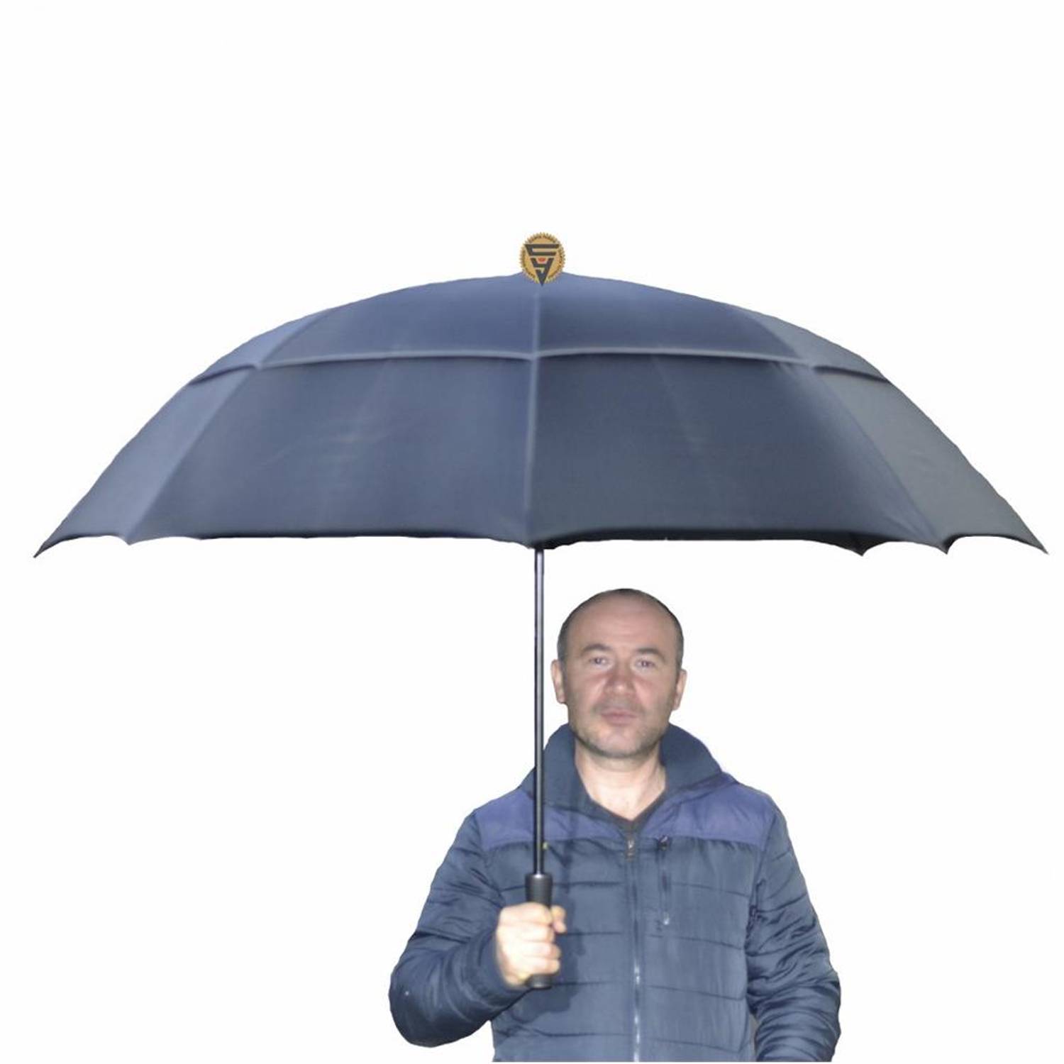 April A-252G Protocol Valet Umbrella Double Layer Umbrella Black 130 Cm Diameter