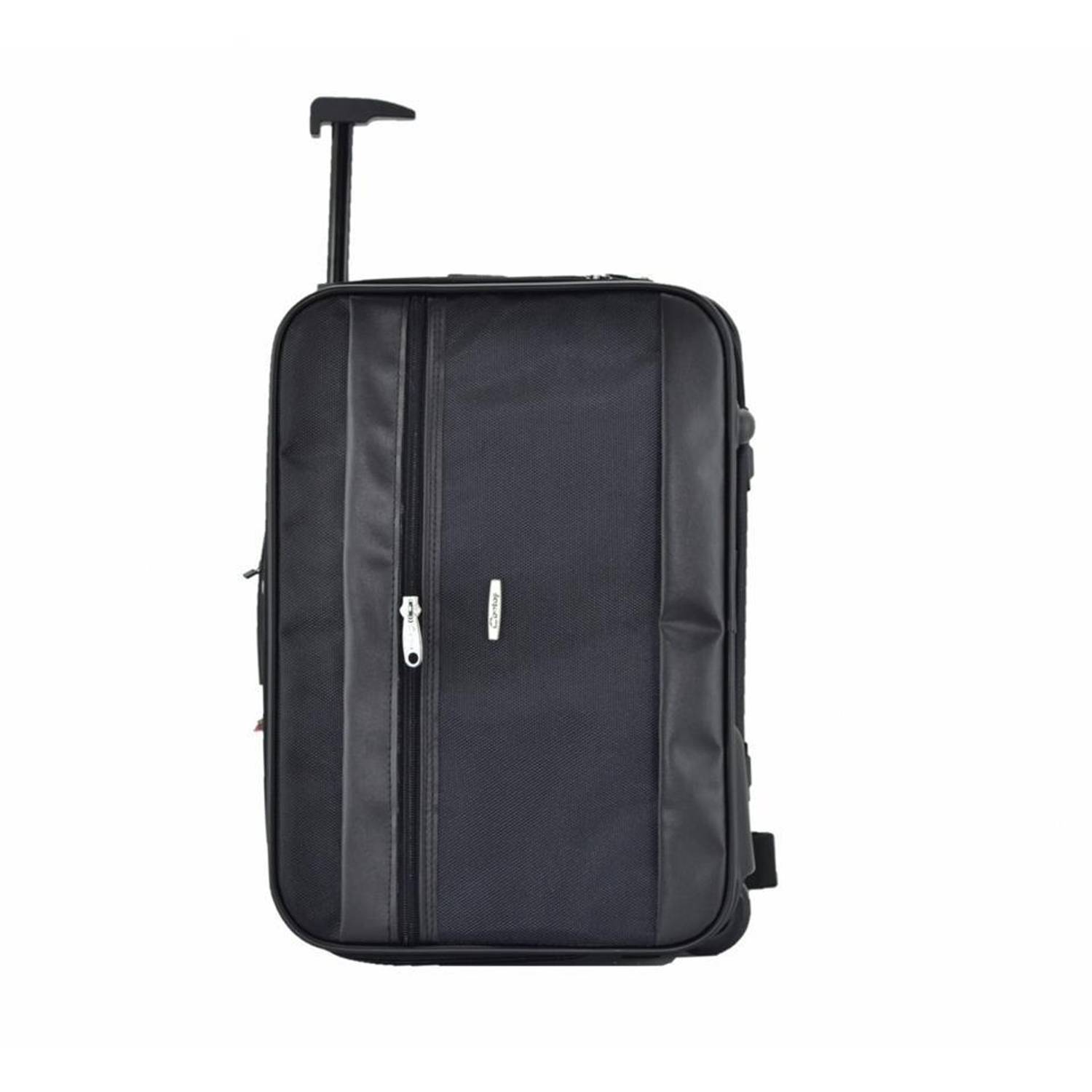 Çekçekli Kabin Boy Seyahat ve Business Çanta  42 Cm Siyah 