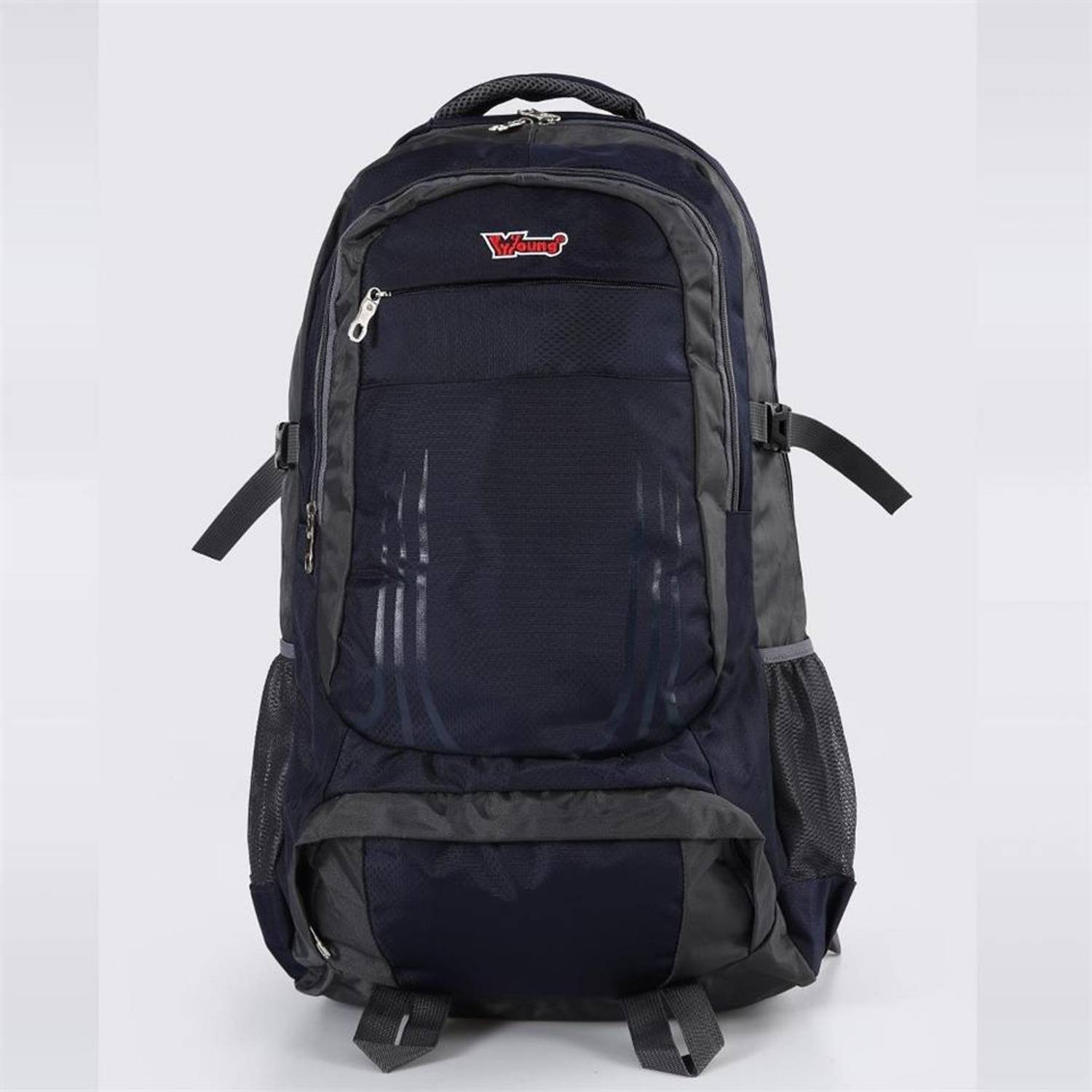 Водонепроникний рюкзак Young 51506 на 65 л, синій, з регульованими ременями, місцем для ноутбука та двома передніми кишенями