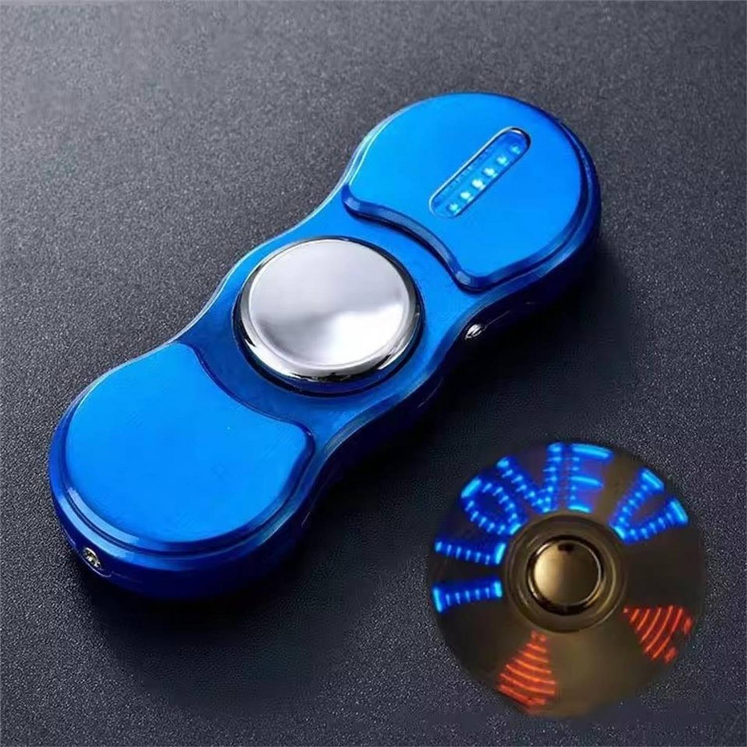 Stres Çarklı Işıklı Usb Şarjlı Tesla Çakmak Lacivert