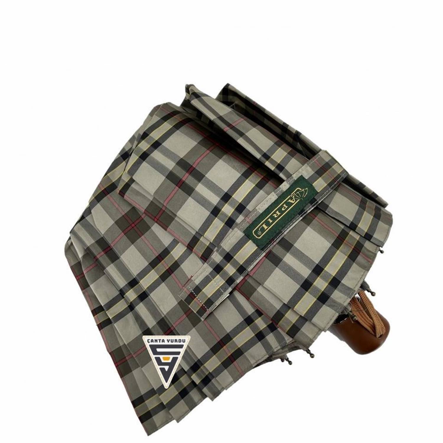 Автоматический зонт April A238L Special Ekose, 57 см в разложенном виде, водонепроницаемый, кремовый, легкий в использовании, прочный и стильный