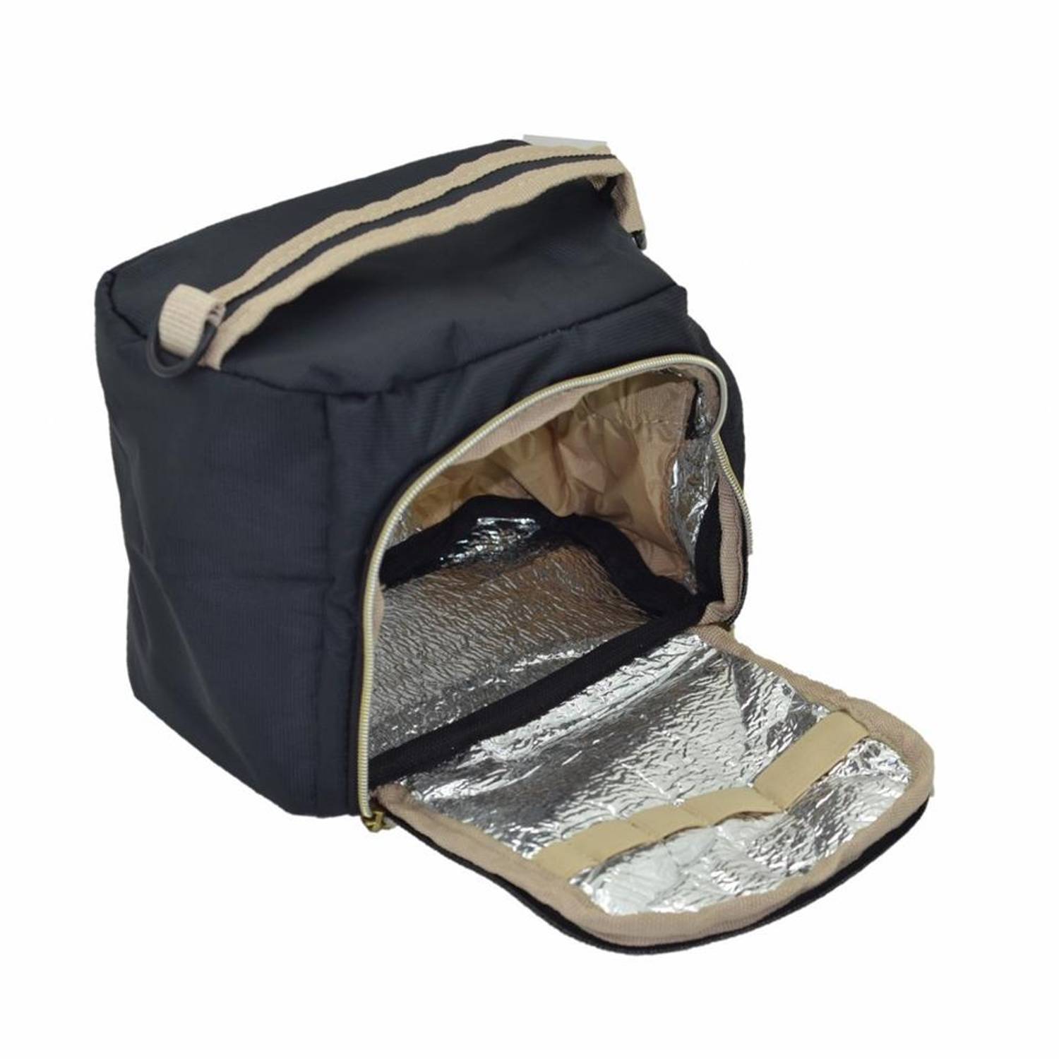 Чорна термоконтейнерна сумка для їжі 7 літрів з ручкою, водонепроникна, компактна для подорожей та пікніків з ізоляцією тепла до 10 годин