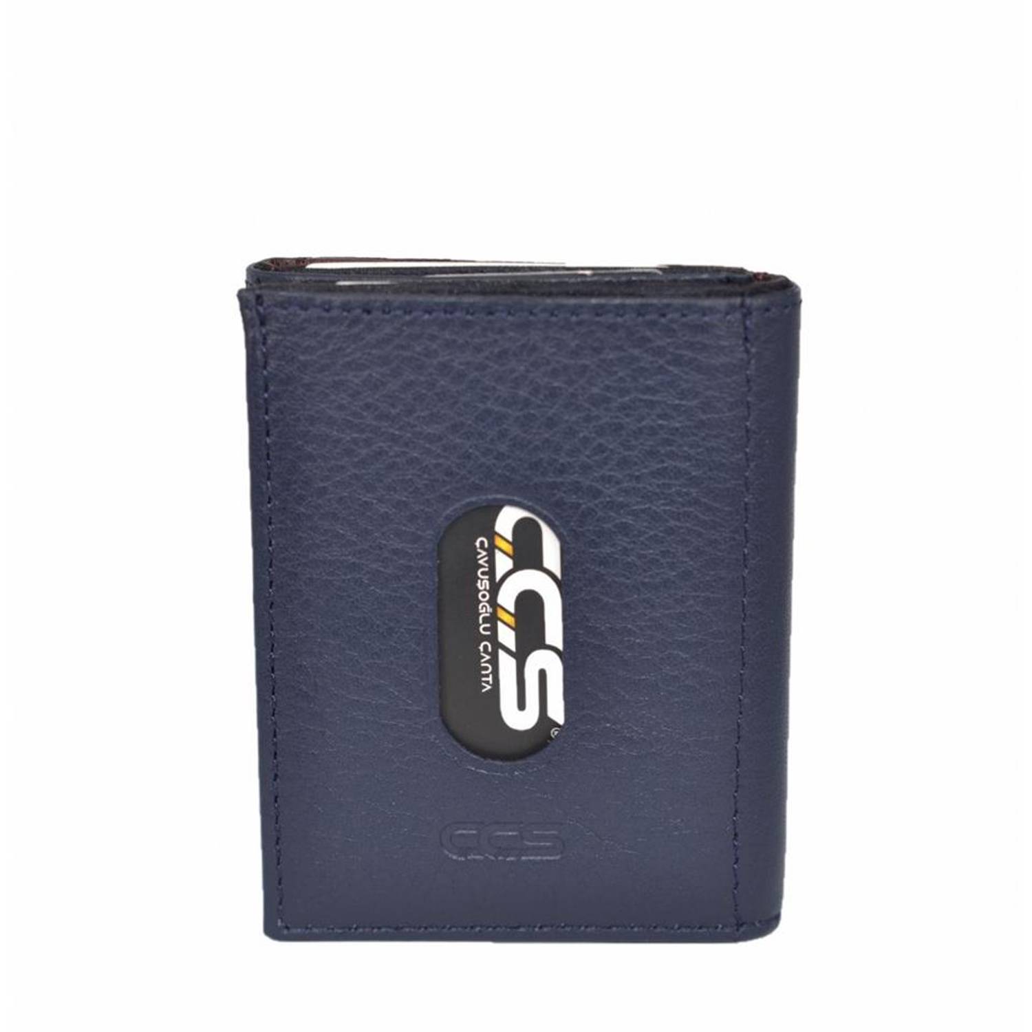 ÇÇS Genuine Leather Card Holder Wallet Blue