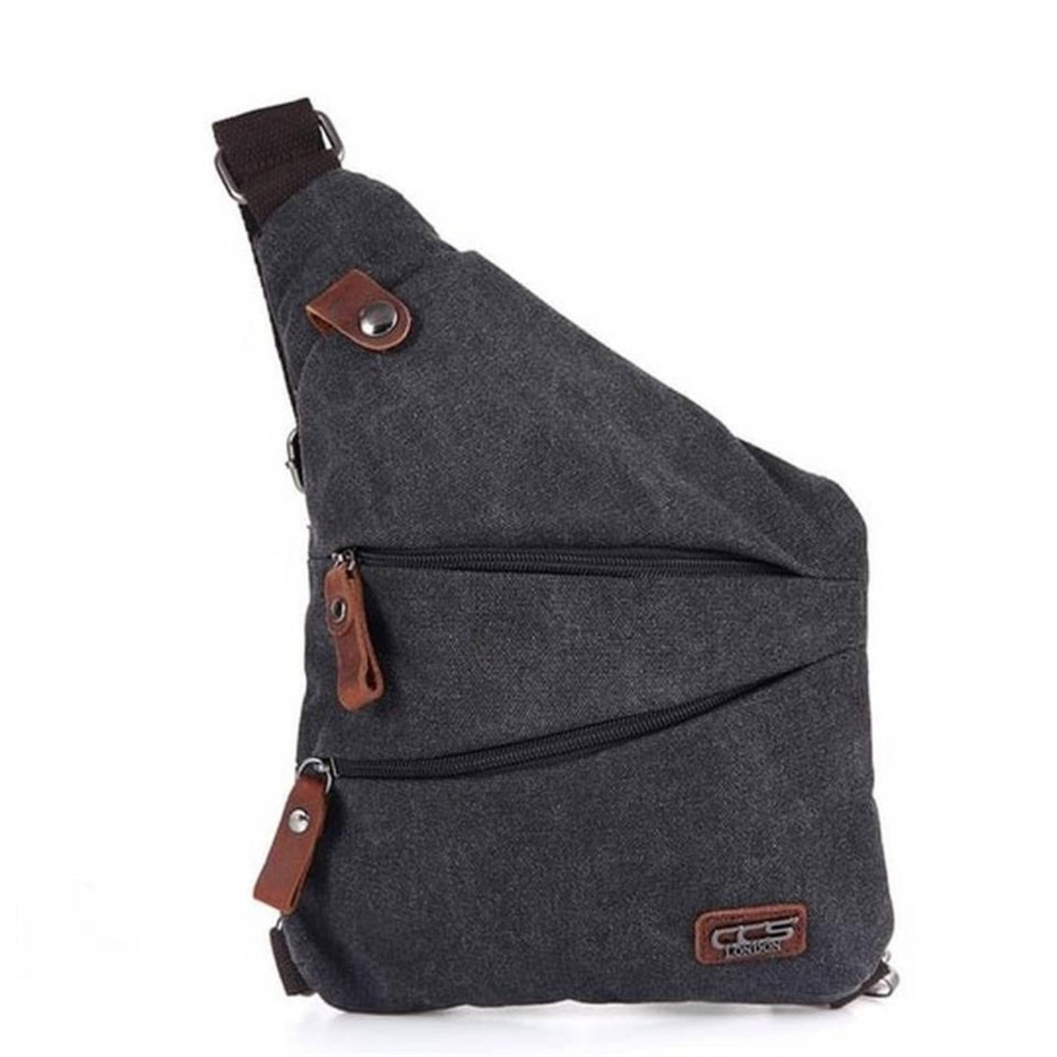 Чанта Ççs London 31473, чорно канвас, з одним відділенням та регульованими лямками, компактна, комфортна для щоденного використання