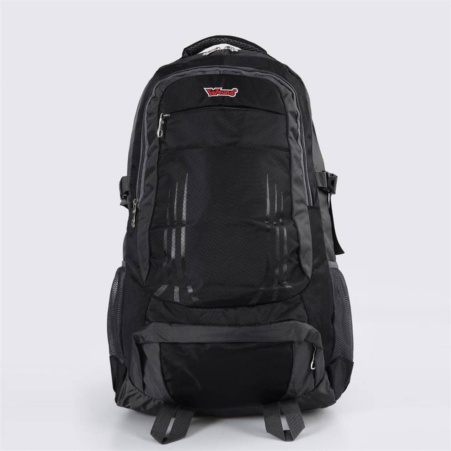 Рюкзак туристичний YOUNG 51506, водонепроникний, об'єм 65 л, чорний, з регульованими ременями та відсіком для ноутбука