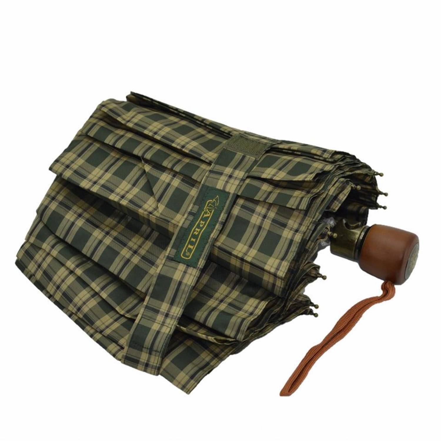 Автоматичний парасолька April A238-L Special Ekose A9, зелена, 10 спиць, компактні розміри 30x10 см, розкритий 57 см, водонепроникна та швидкосохнуча