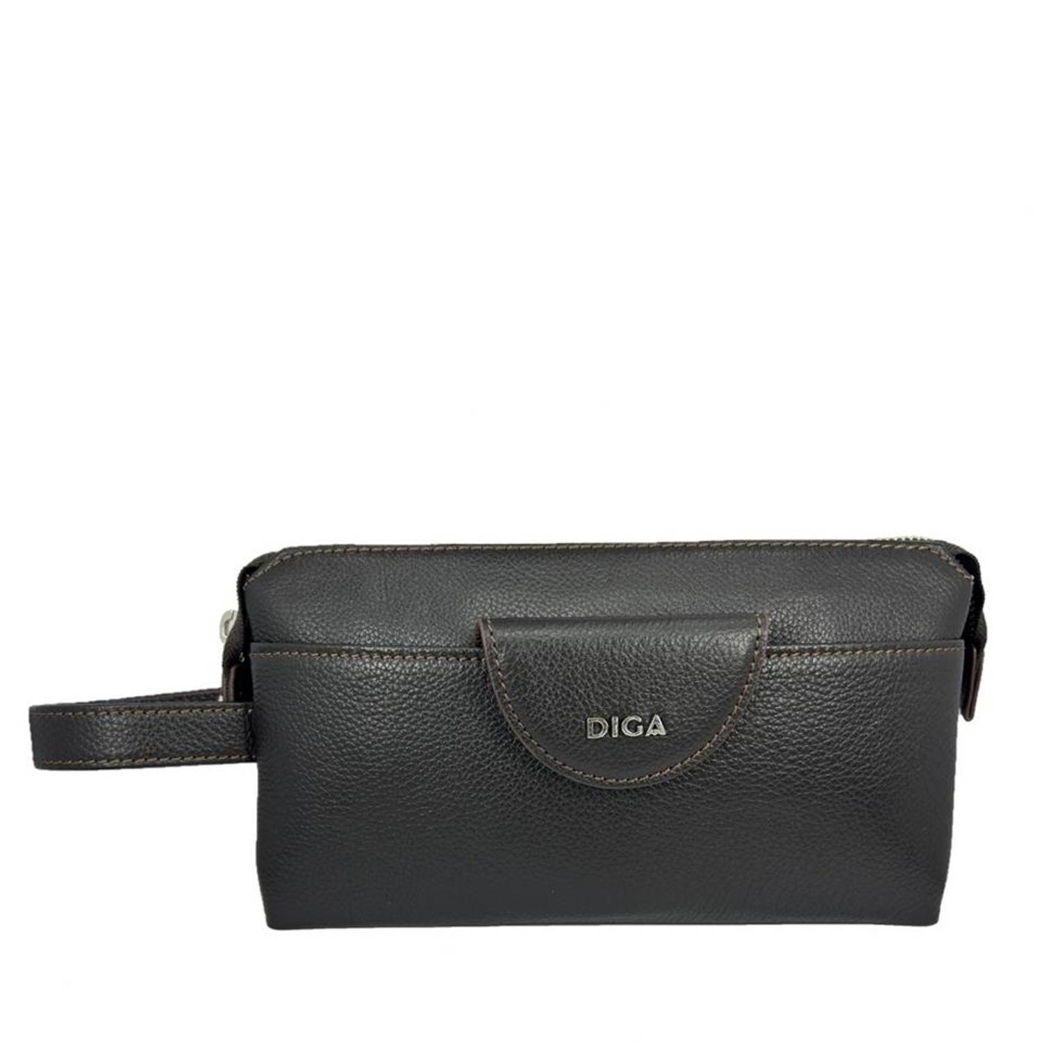 Diga Hakiki Deri 3006 Dopp Kit El Çantası Kahve