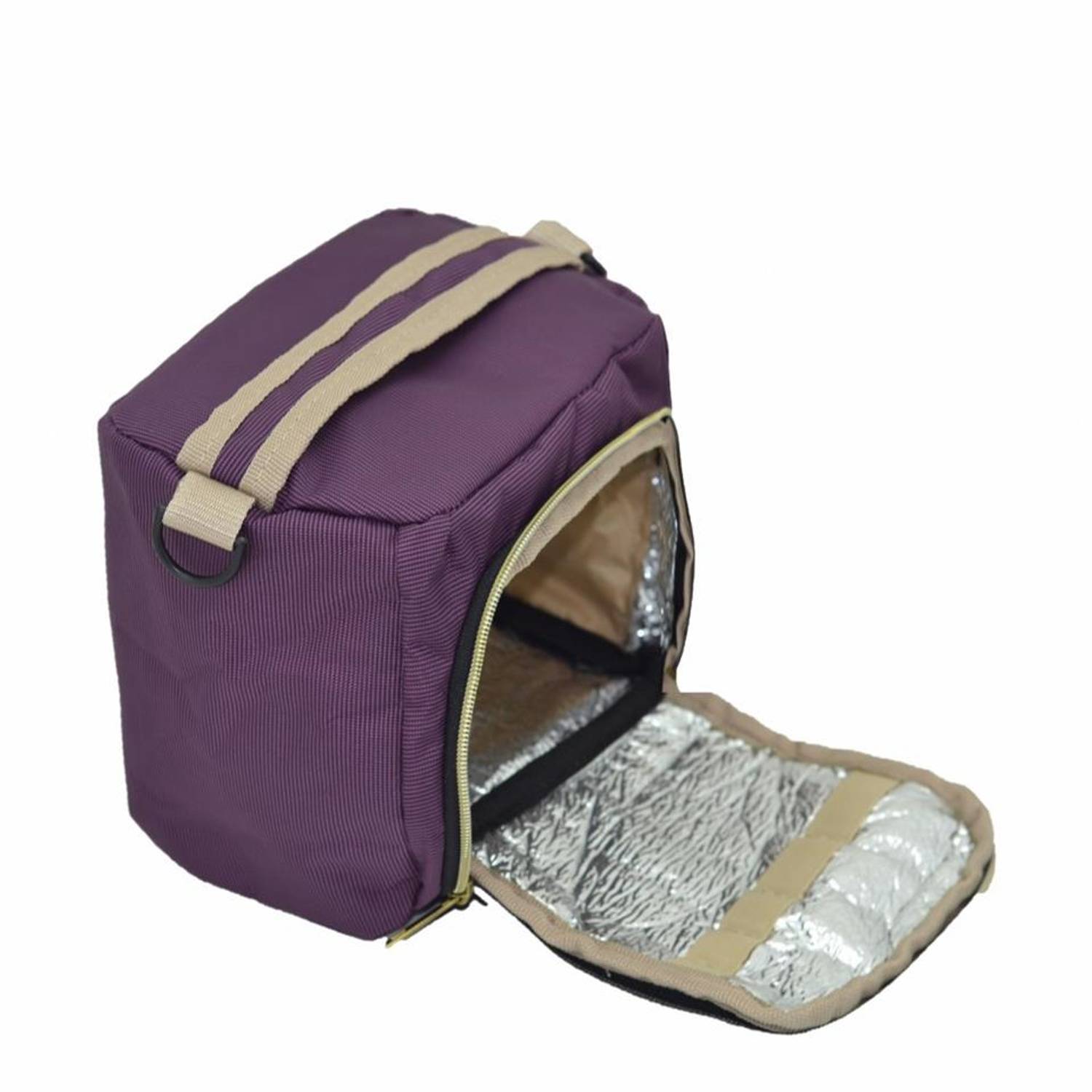 Термосна сумка-контейнер 7 літрів бордового кольору з утепленою оболонкою для їжі, водонепроникна, портативна, з ручкою та відсіками для зручності