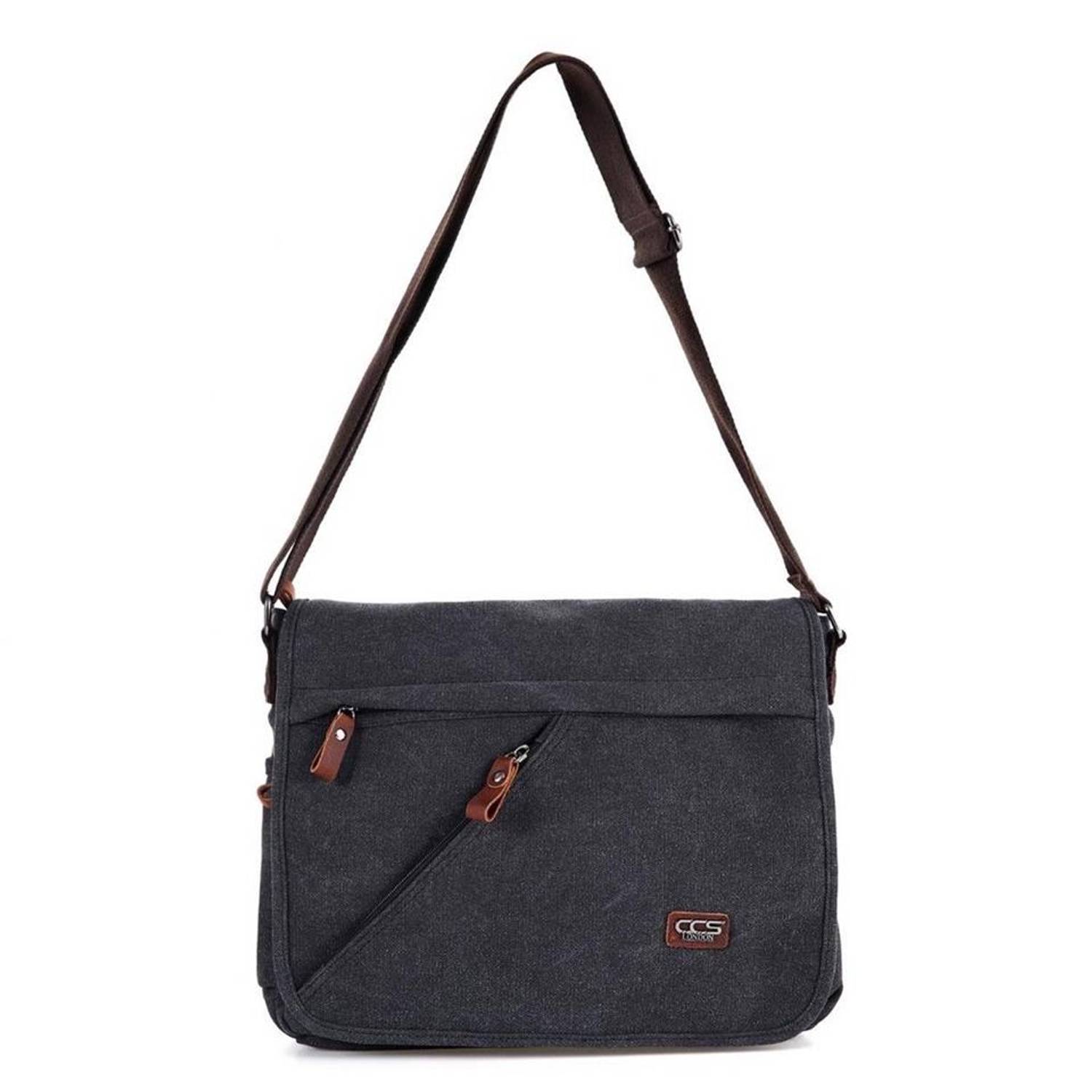 Ççs London 31472 Kanvas Postacı Çanta Siyah