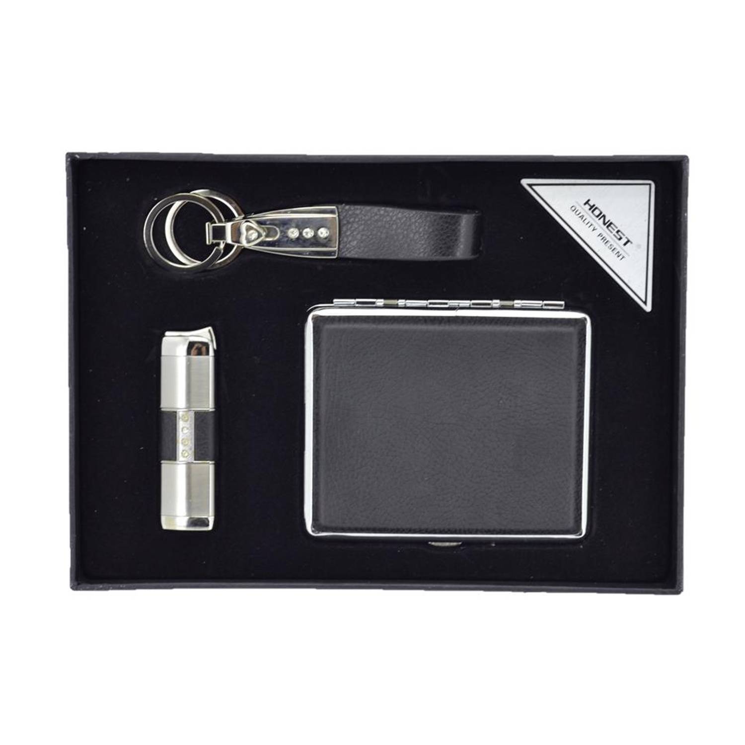 Honest Plate Lighter Keychain Set Black