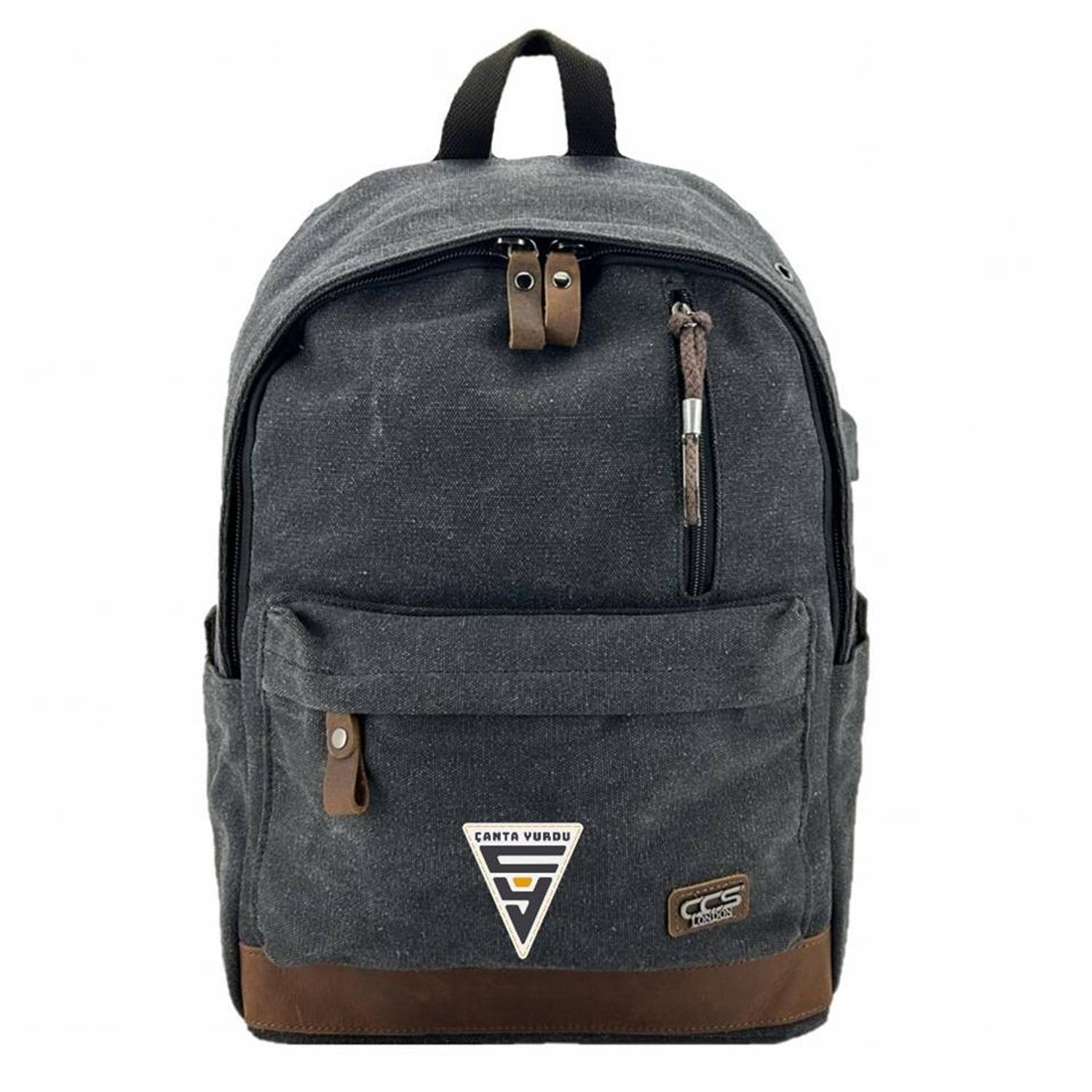 Ççs London 51568 Kanvas Usb Sırt Çantası Siyah