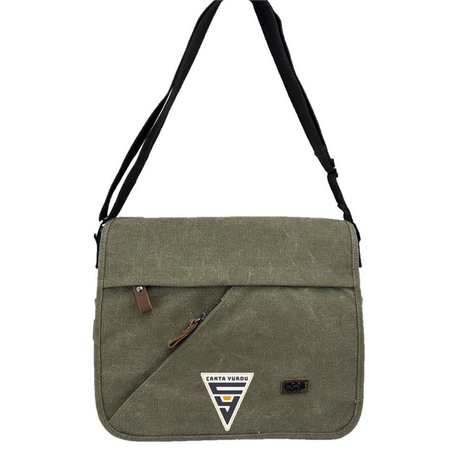 Ççs London 31472 Canvas Messenger Bag Briefcase Green