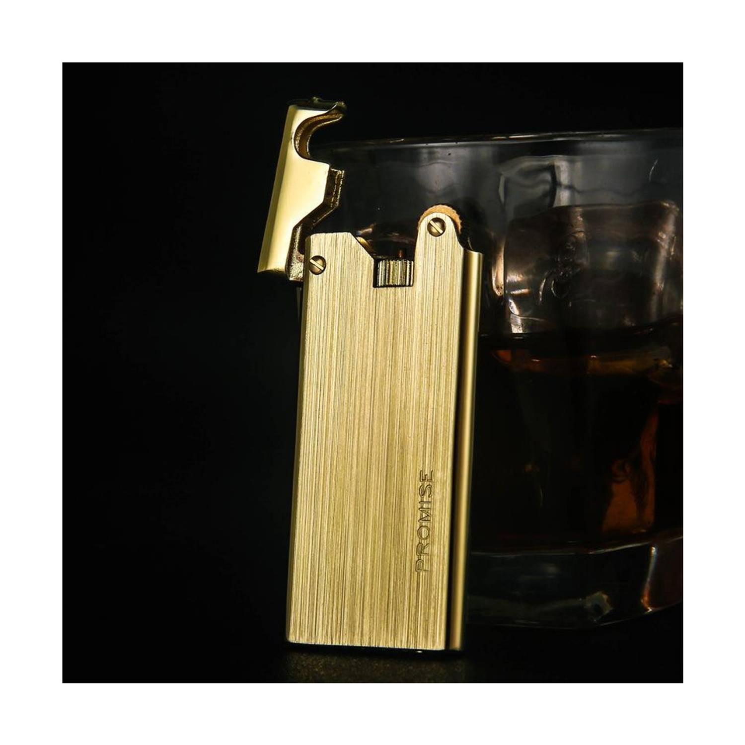 Çelik Depolu Promise Slim Çakmak Altın Sarısı