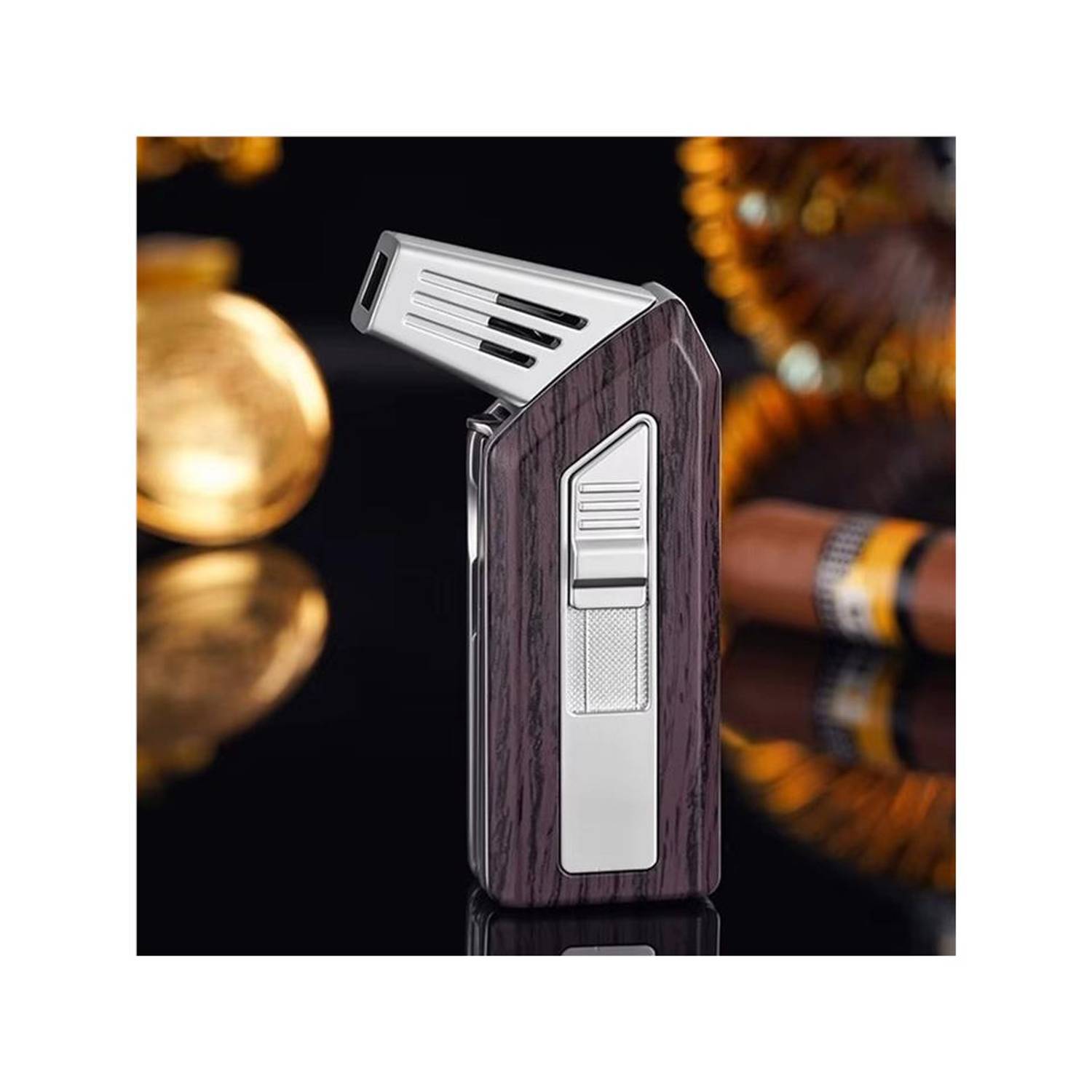 Flabox Aletli Pipo Çakmağı Desenli Kahve 