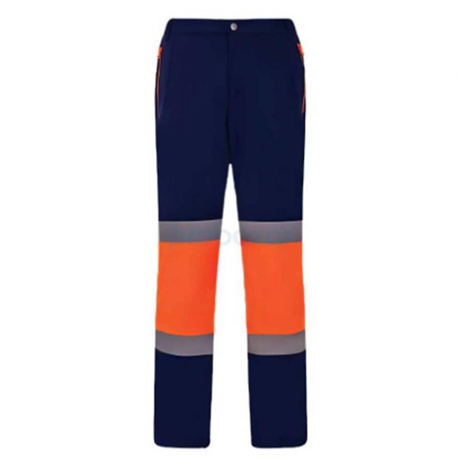 Lacivert Turuncu Softshell Kumaş Teknik Kontrast Pantolon Turuncu