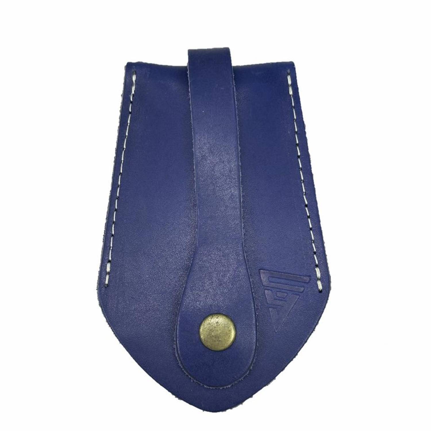 Genuine Leather Keychain Blue