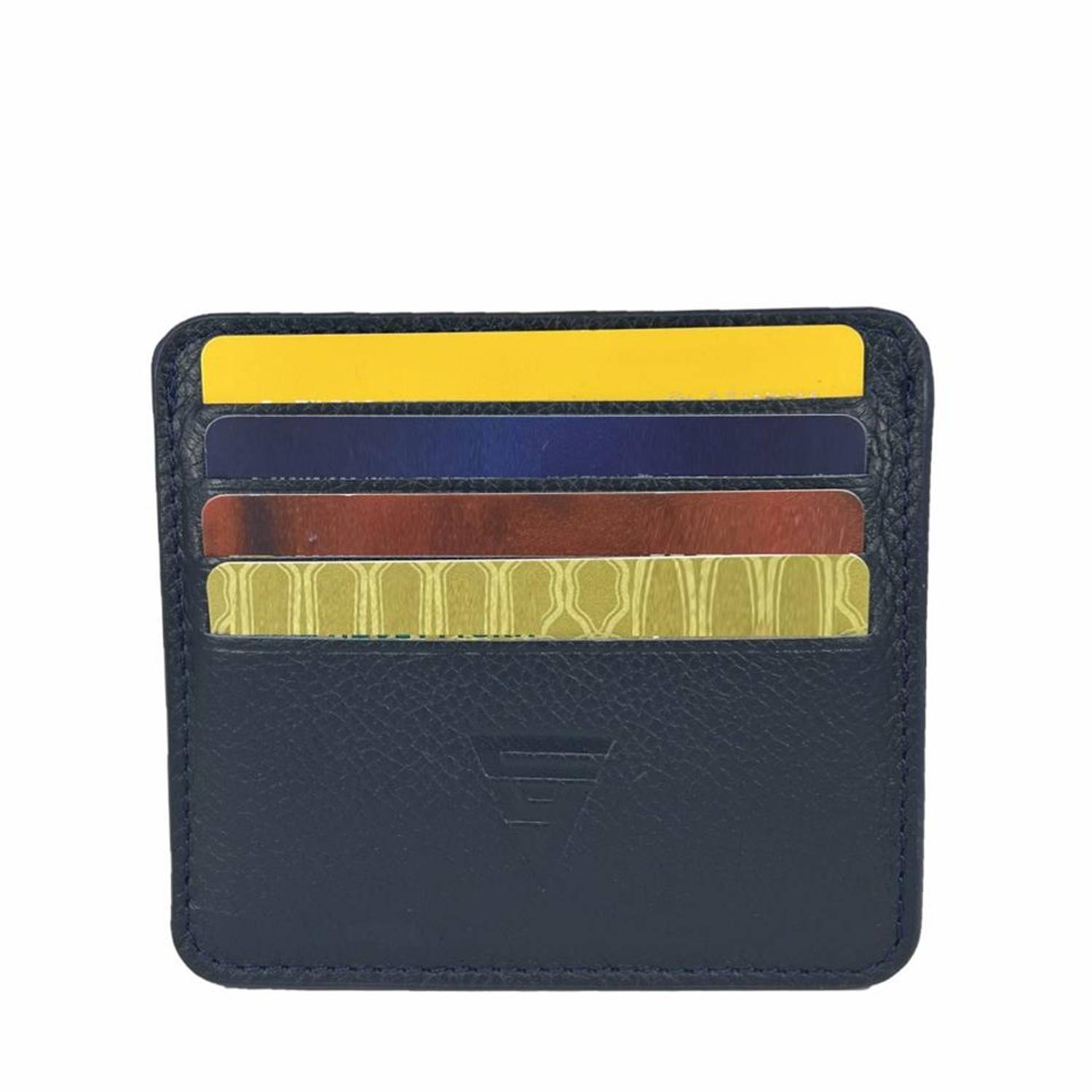 Hakiki Deri 8 Gözlü Kartlık Koyu Lacivert