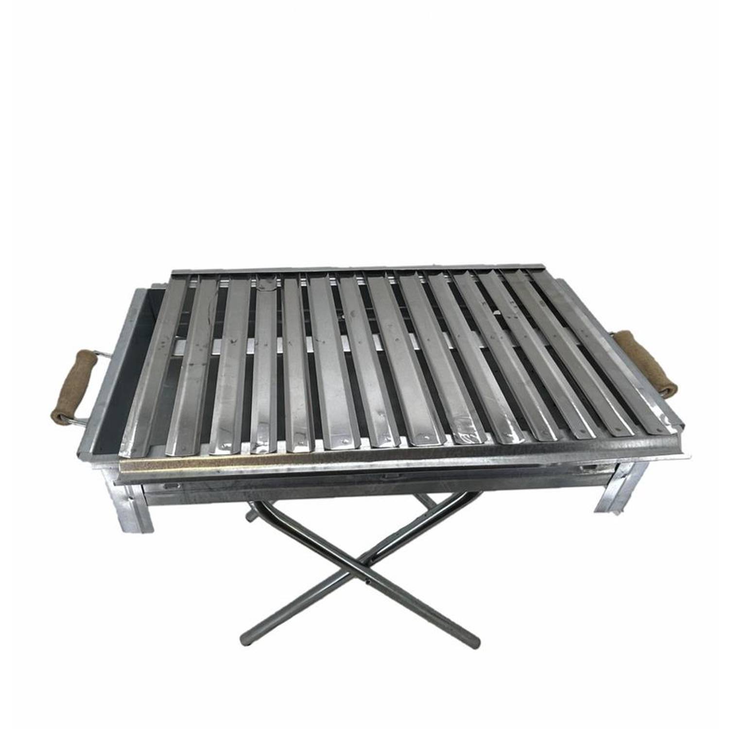 Практичний складаний мангал з нержавіючої сталі 50X32X12 см для зручного використання, з виступами для стоку жиру, легкий у догляді