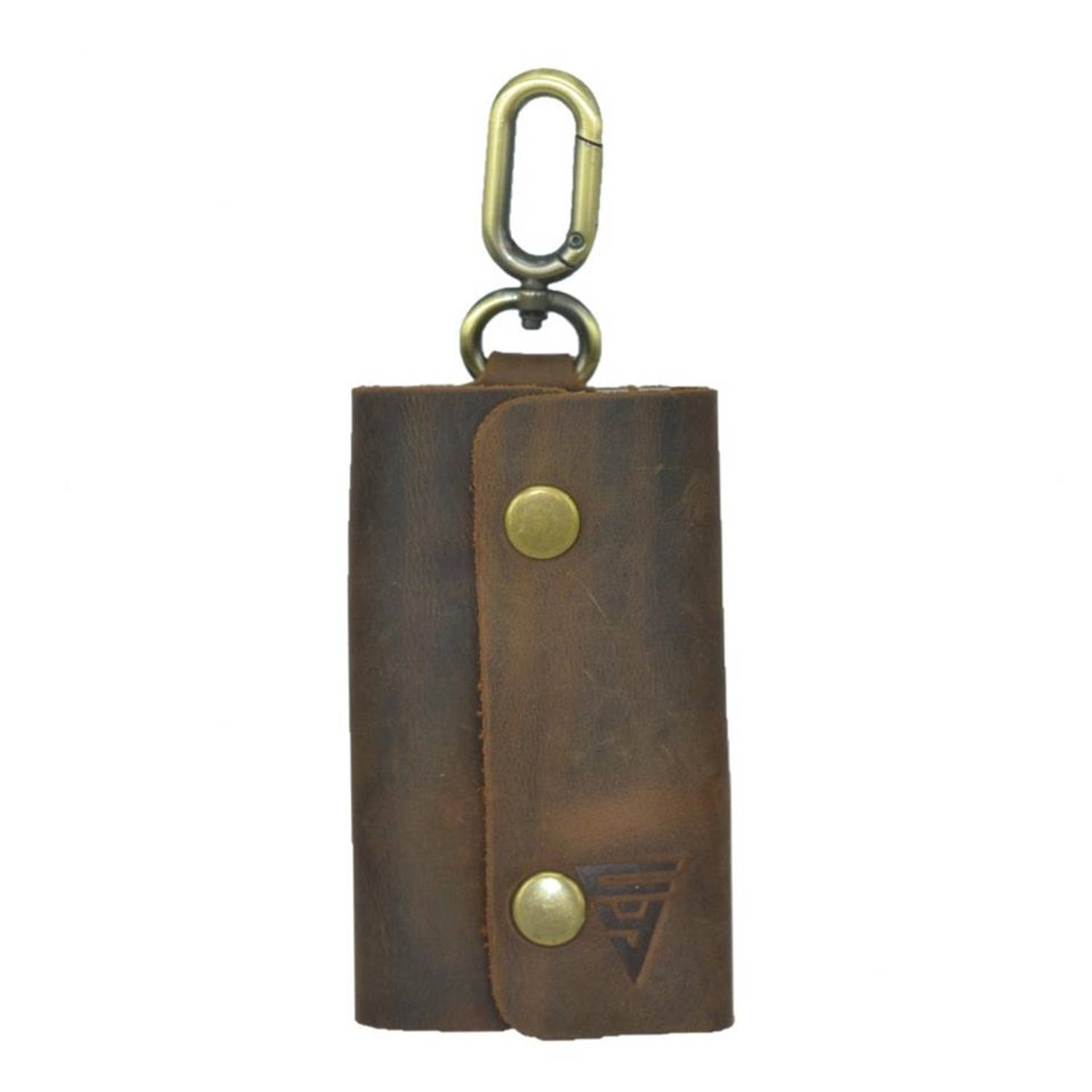ميدالية مفاتيح جلد اصلي كريزي براون