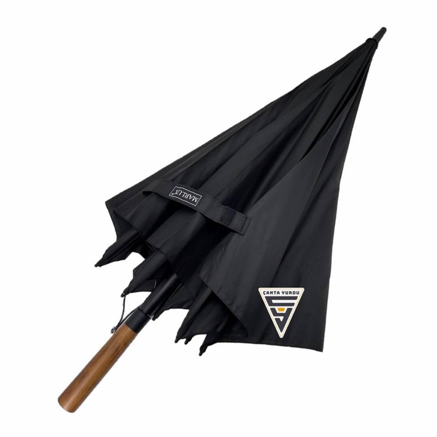 Зонт Marlux Vale с автоматическим механизмом, 140 см, черный, 8 спиц, водоотталкивающая ткань, легкий и удобный в использовании