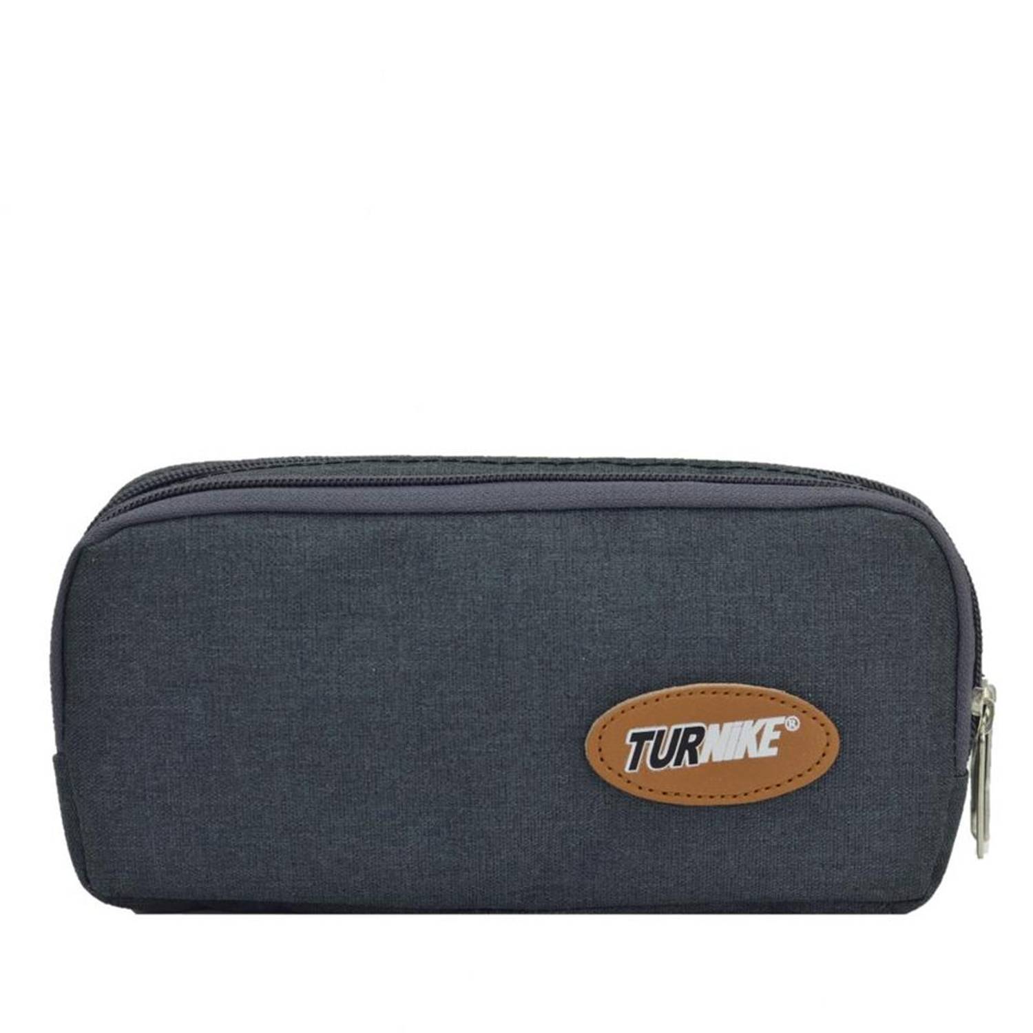 Double Pocket Linen Pencil Bag Smoked