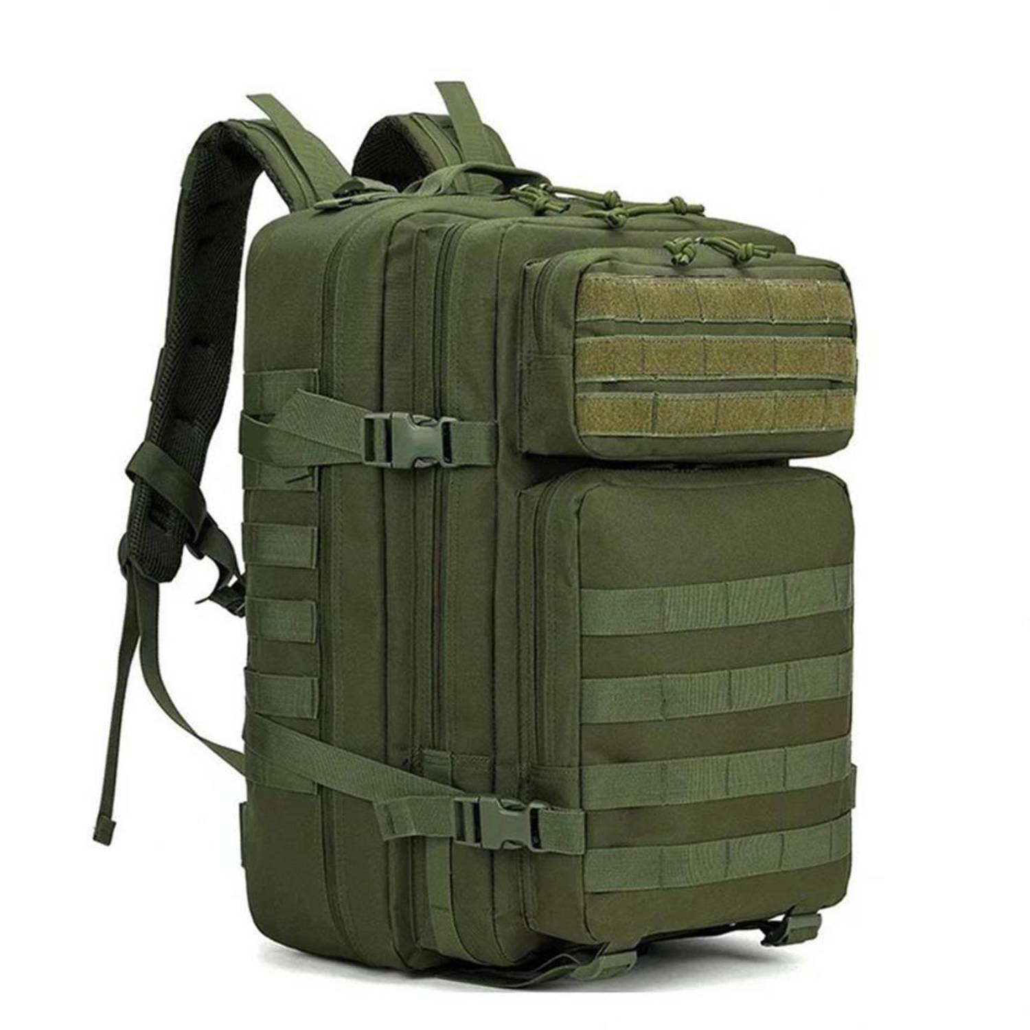 Тактичний рюкзак Taktikal TK1100 об'ємом 45L в кольорі хакі, ідеальний для спорту, трекінгу та щоденних потреб з багатофункціональними відсіками