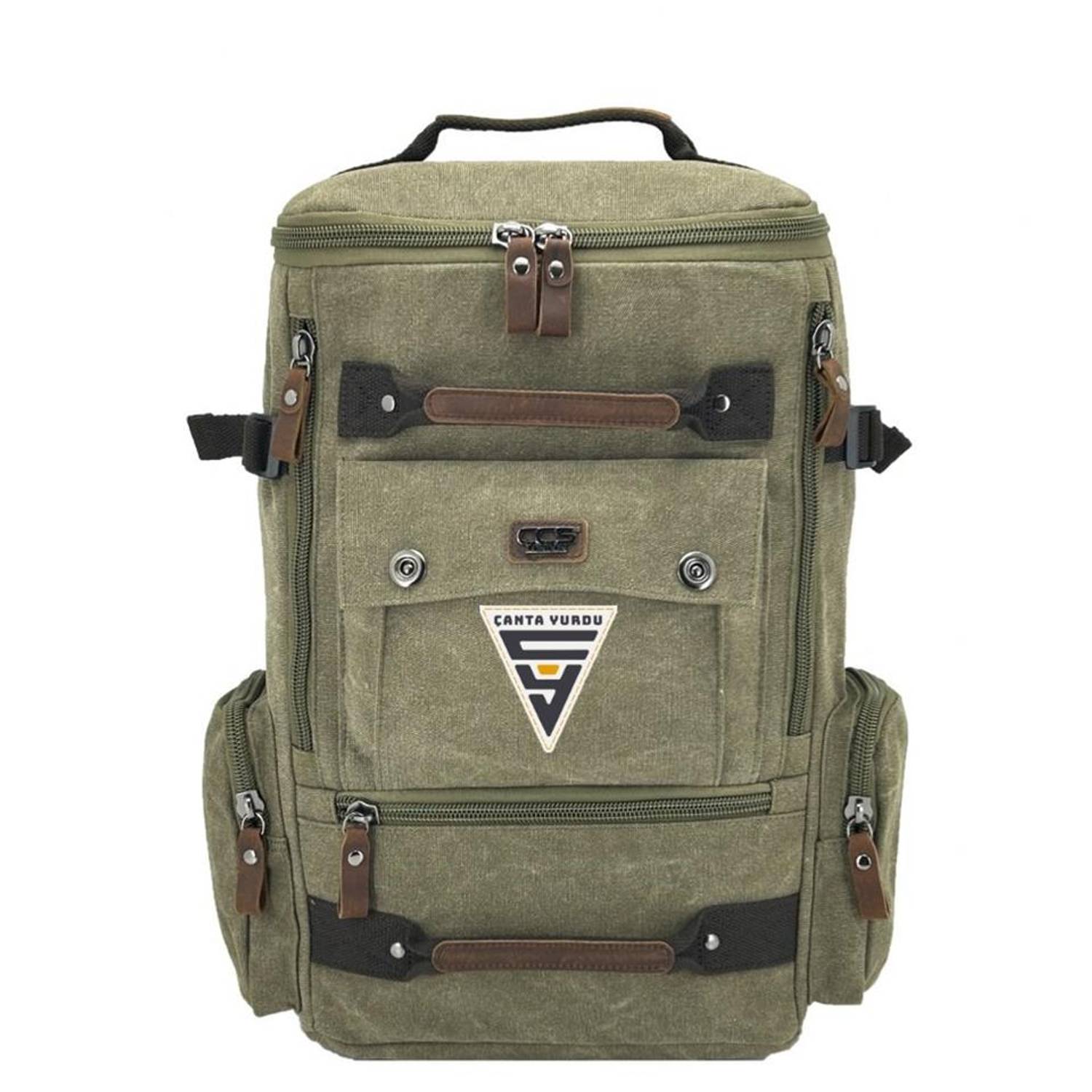 Рюкзак ÇÇS London 51564, зеленый, водонепроницаемый, для ноутбука до 15,6 дюймов, с карманами, регулируемыми лямками, размер 30x44x19 см