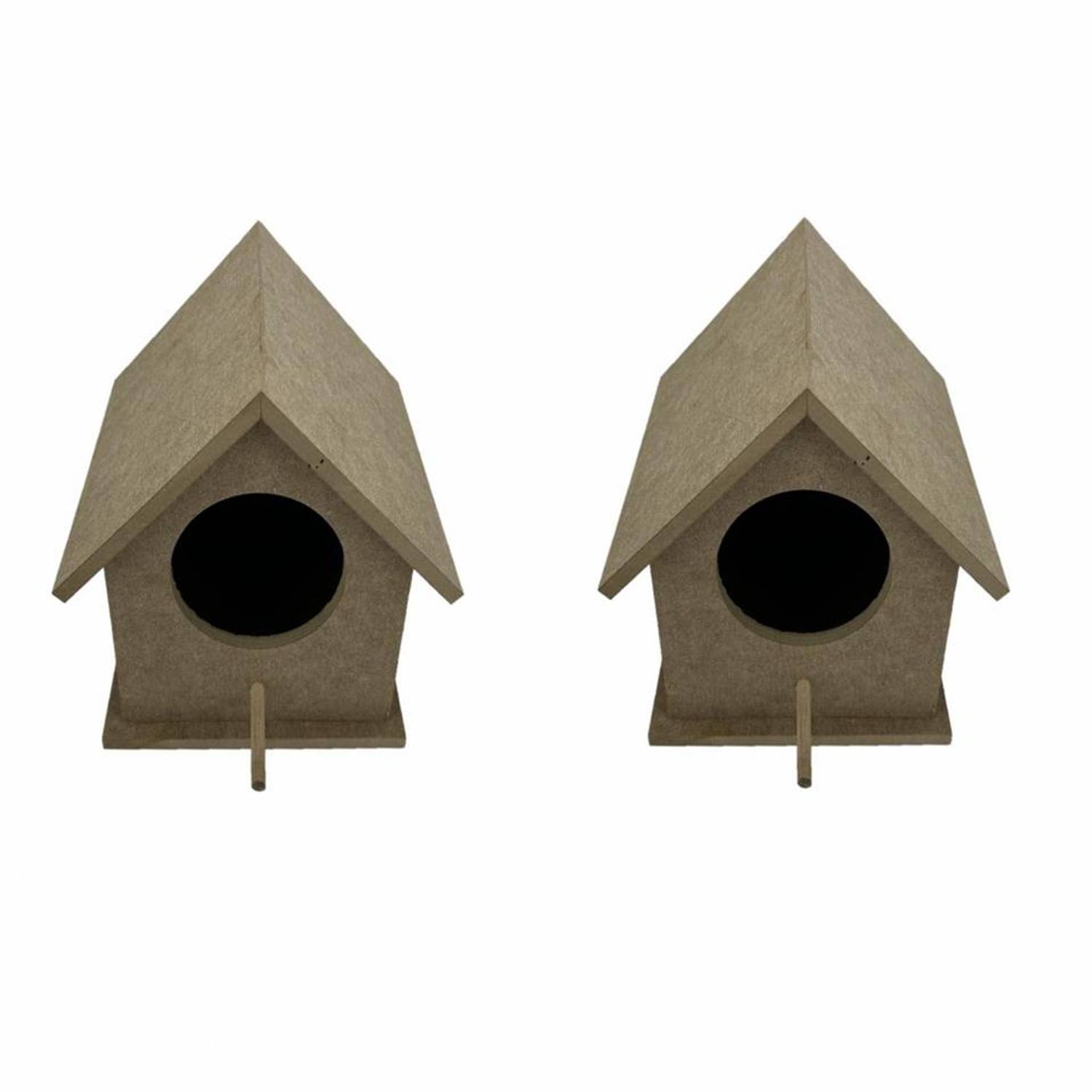 Double Medium Wooden Bird Nest 15x16 Cm