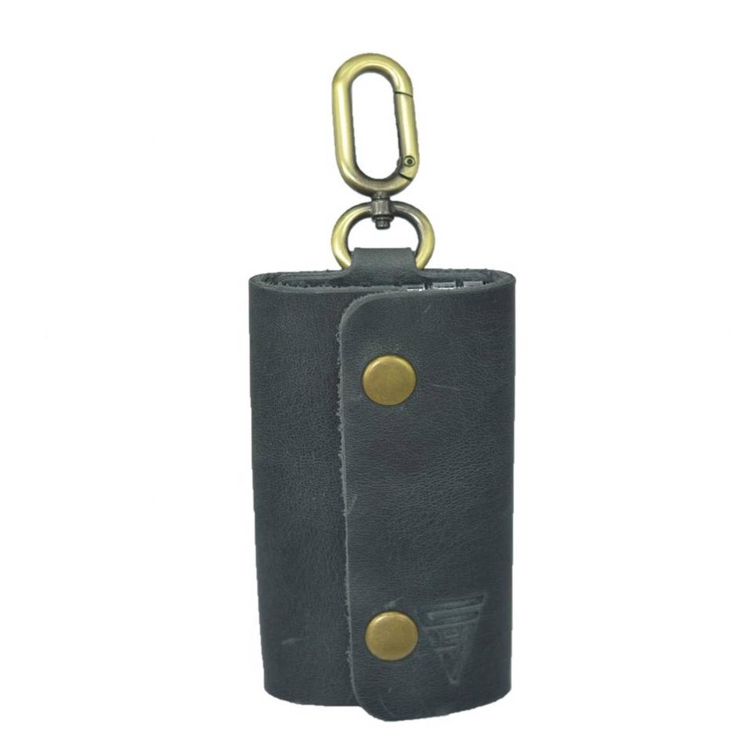 Genuine Leather Keychain Crazy Gray