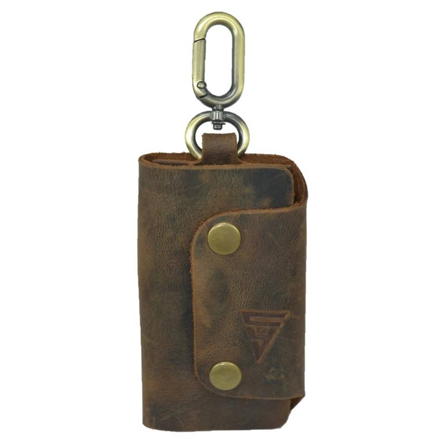 Ключница из натуральной кожи, вместимость 6 ключей, коричневая, размер 10 см x 5 см, высококачественная фурнитура, 100% местное производство