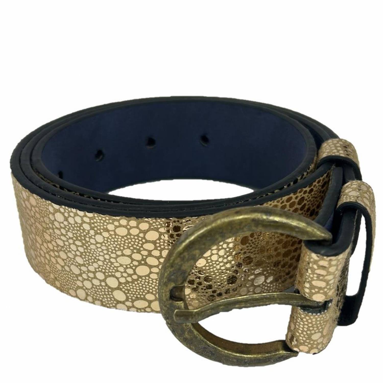 حزام جلد نباتي Hll145 نسائي 100 سم ذهبي