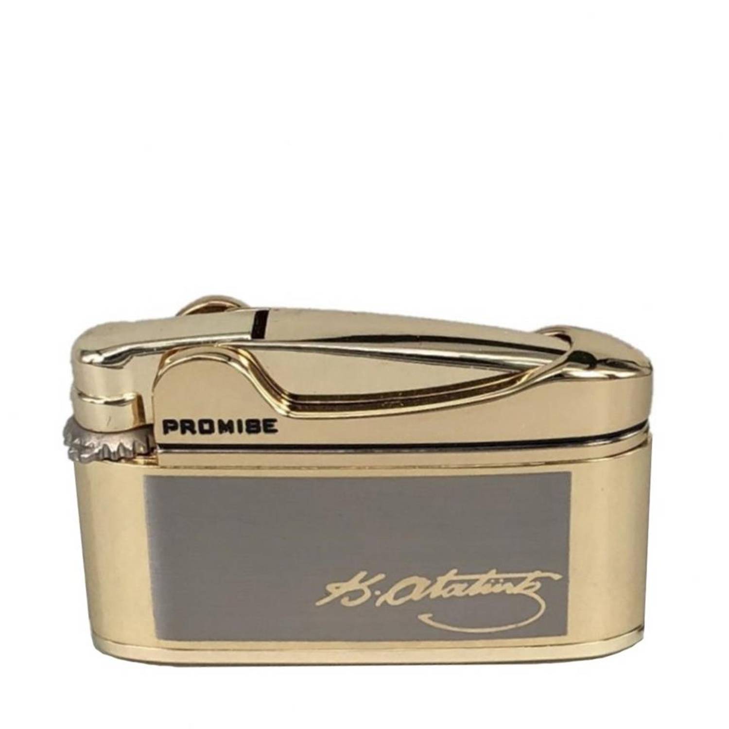 Atatürk signed Ibelo Style Gas Lighter Gold Color