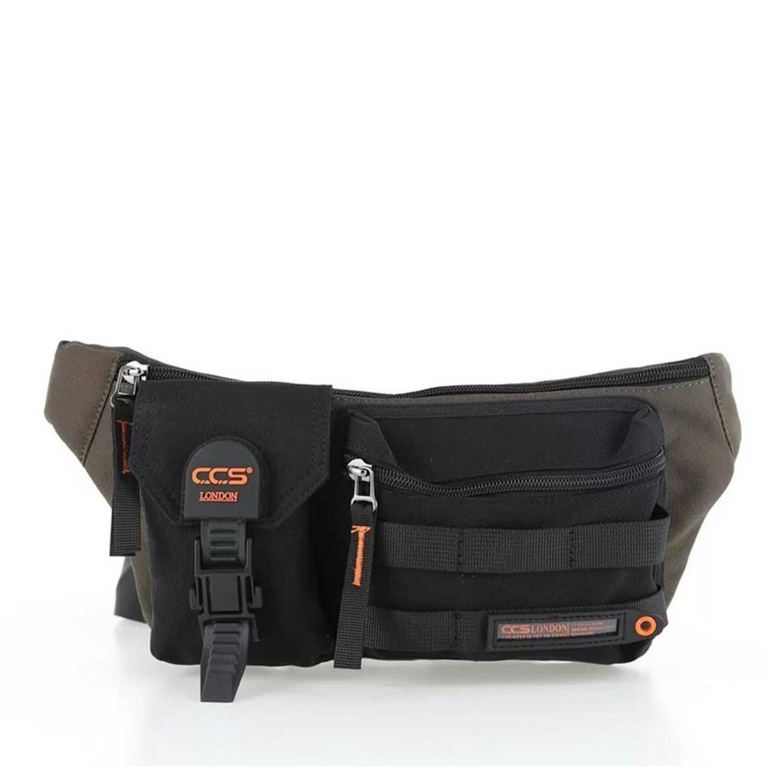 Сумка на пояс ÇÇS London зеленого кольору, розмір 24х15х5 см, з 1 зовнішнім та 2 внутрішніми кишенями для зручного доступу