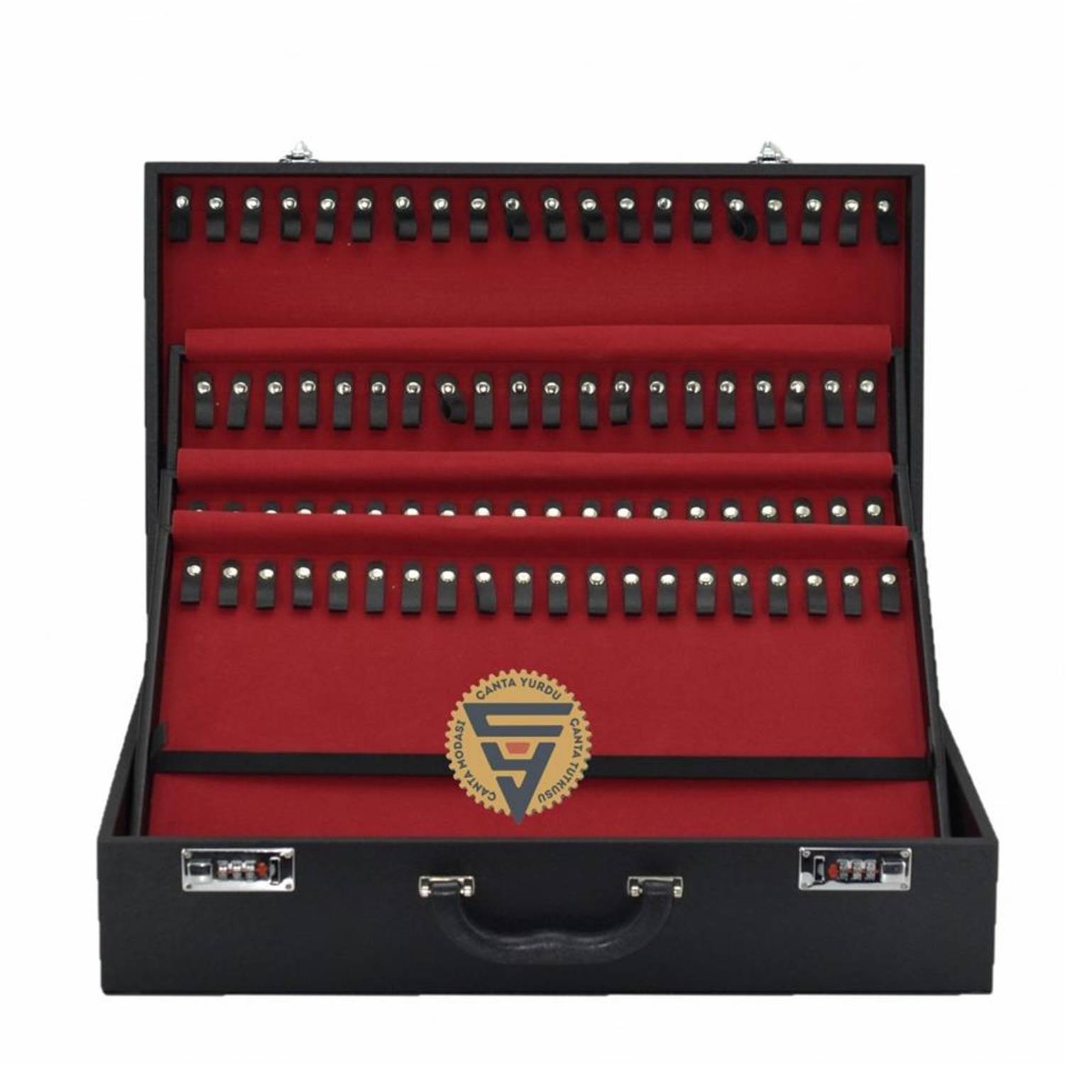 Сумка для зберігання та транспортування ювелірних виробів на 100 штук, чорна, ручна робота, високоякісні матеріали, додаткова безпека