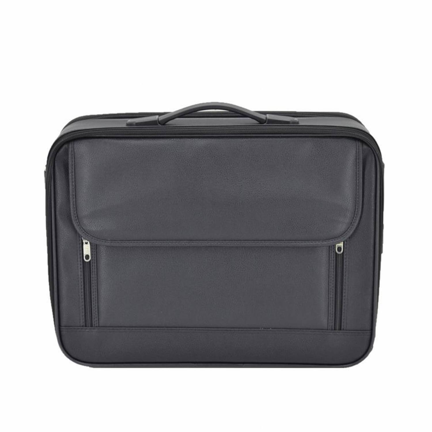 Vegan Leather Briefcase and Laptop Bag with Encrypted Safe 13 Inch Black