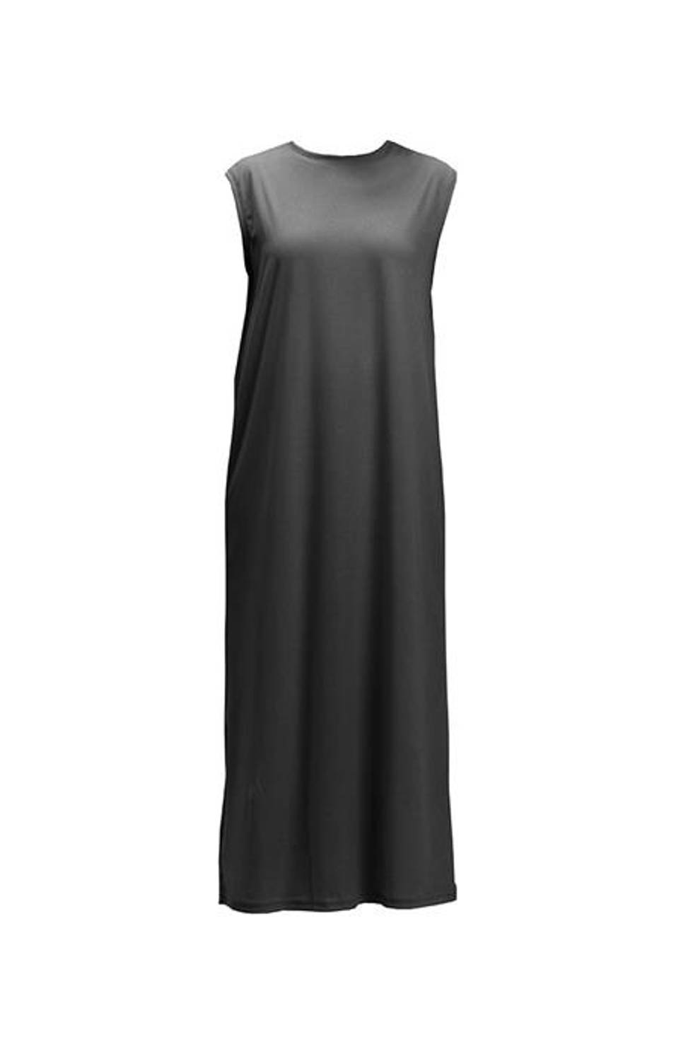 فستان ديلايت الداخلي البسيط بدون أكمام - الأسود - متوفر بأحجام متعددة