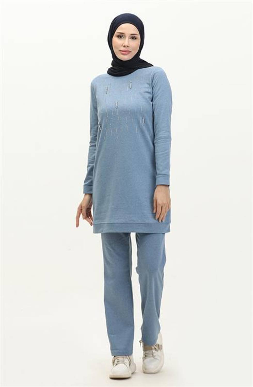 Спортивний комплект з довгою тунікою і малюнком у вигляді ліній, чоловічий, наявні розміри 38-46, колір: синій