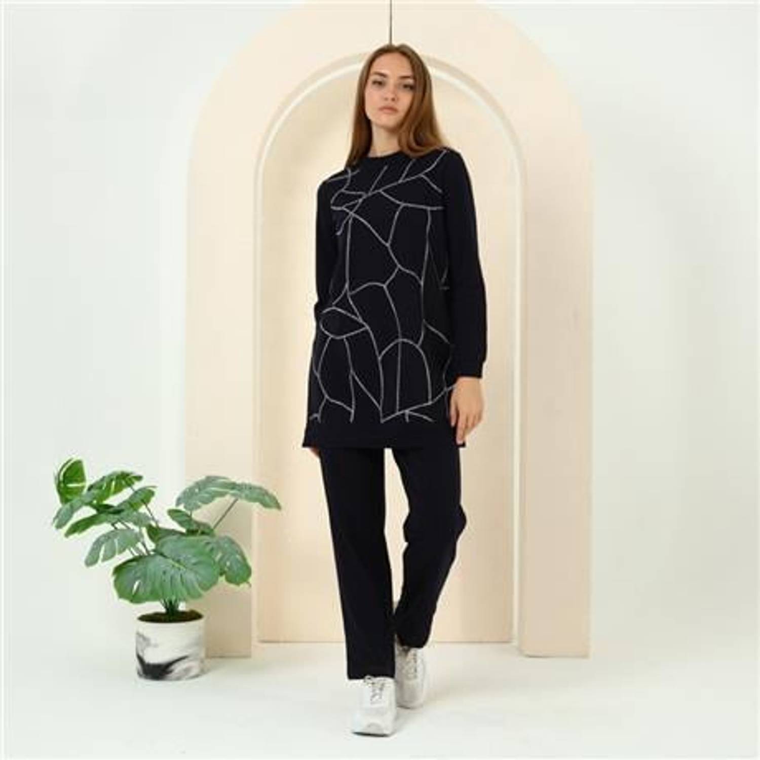 Beyza Taş Detaylı İkili Spor Eşofman Takımı - 70047.015 - Lacivert