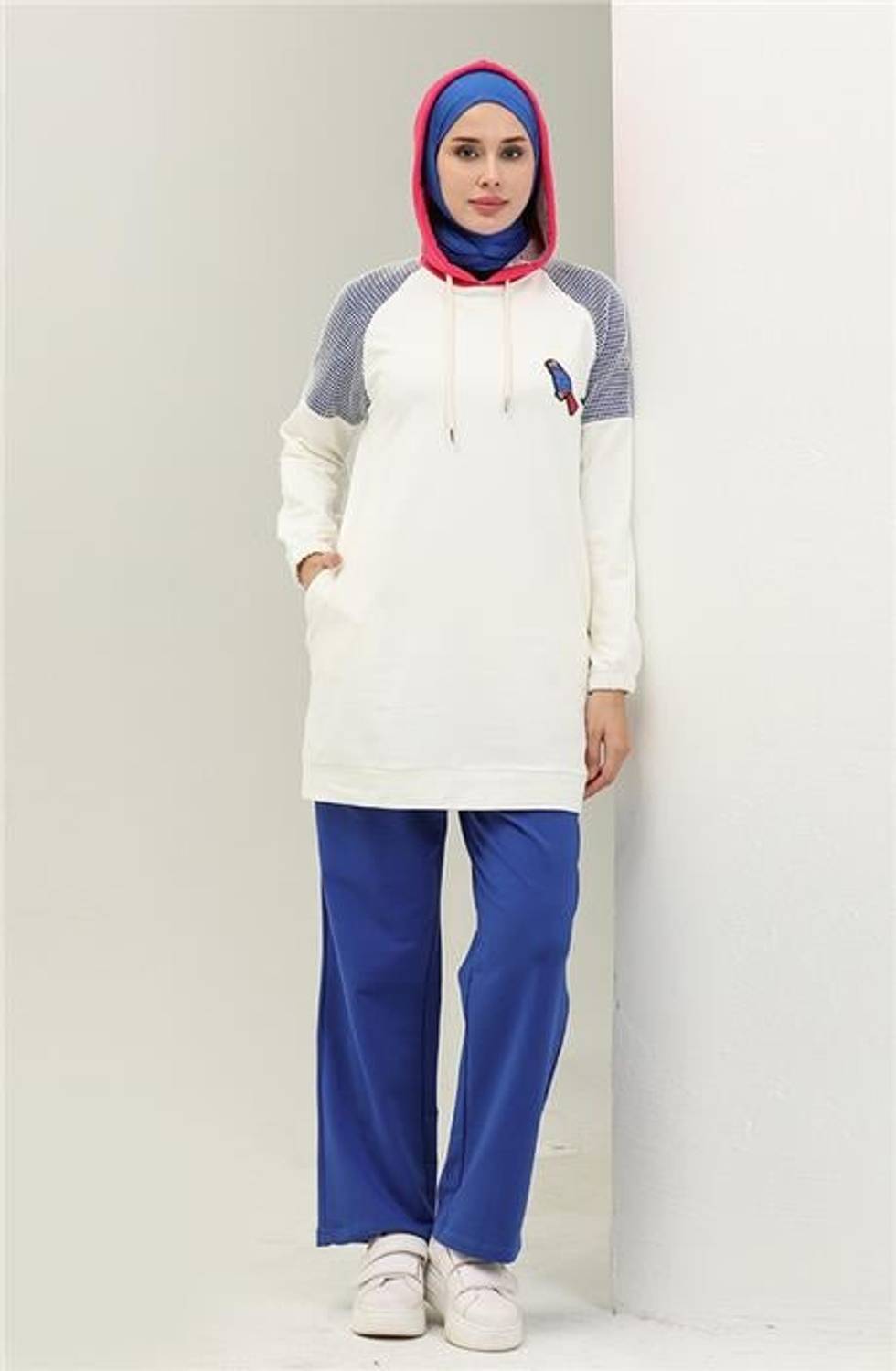 Azur Kolları File Detaylı İkili Eşofman Spor Takımı - 70080.022 - Saks