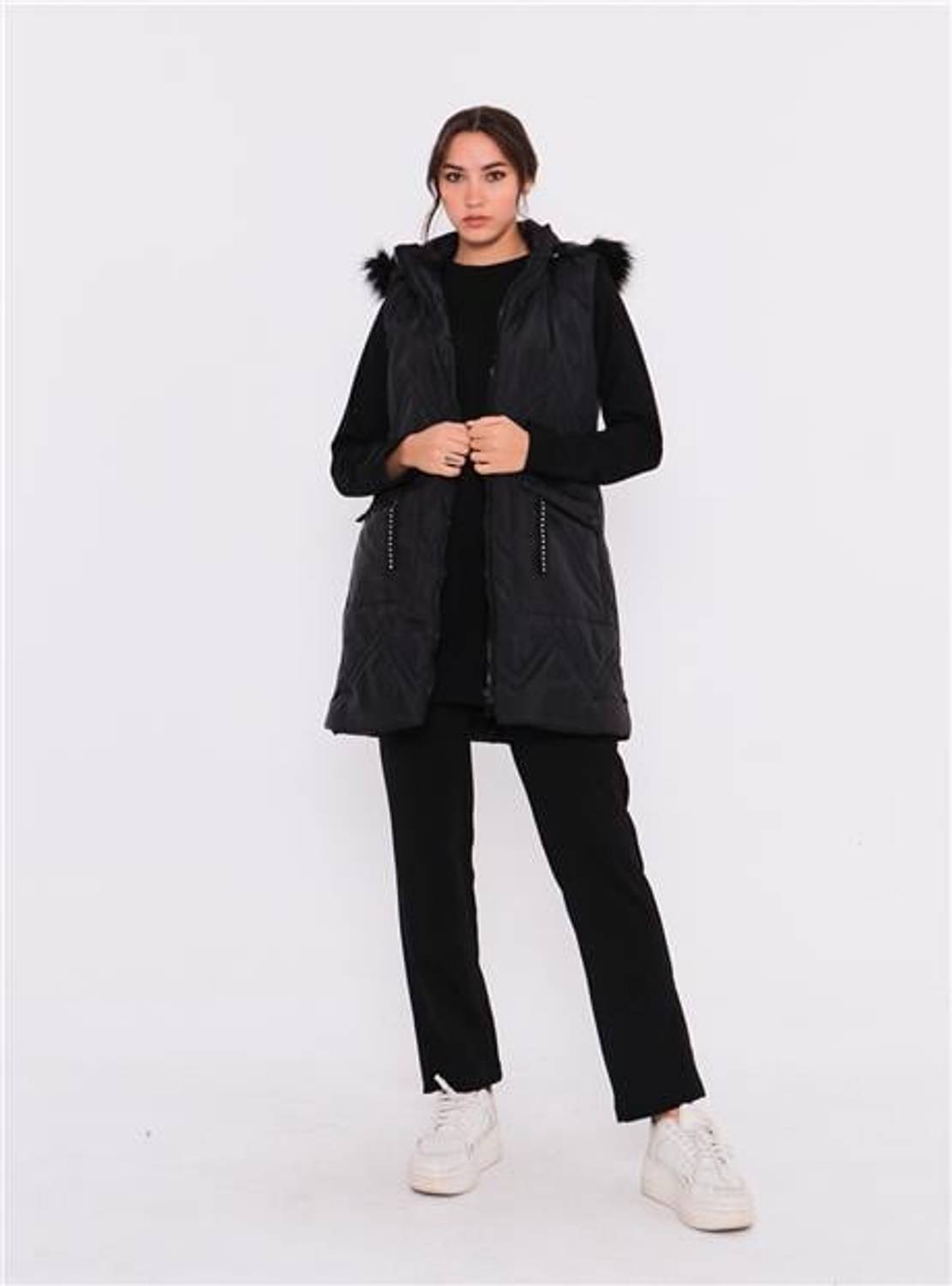 Спортивный комплект с капюшоном и жилетом Sarah, черный, размеры 38-46