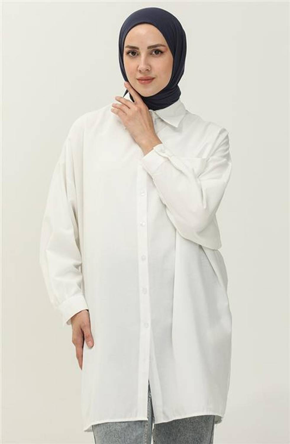 Sade Basic Ovesize Gömlek - 70001.027 - Ekru