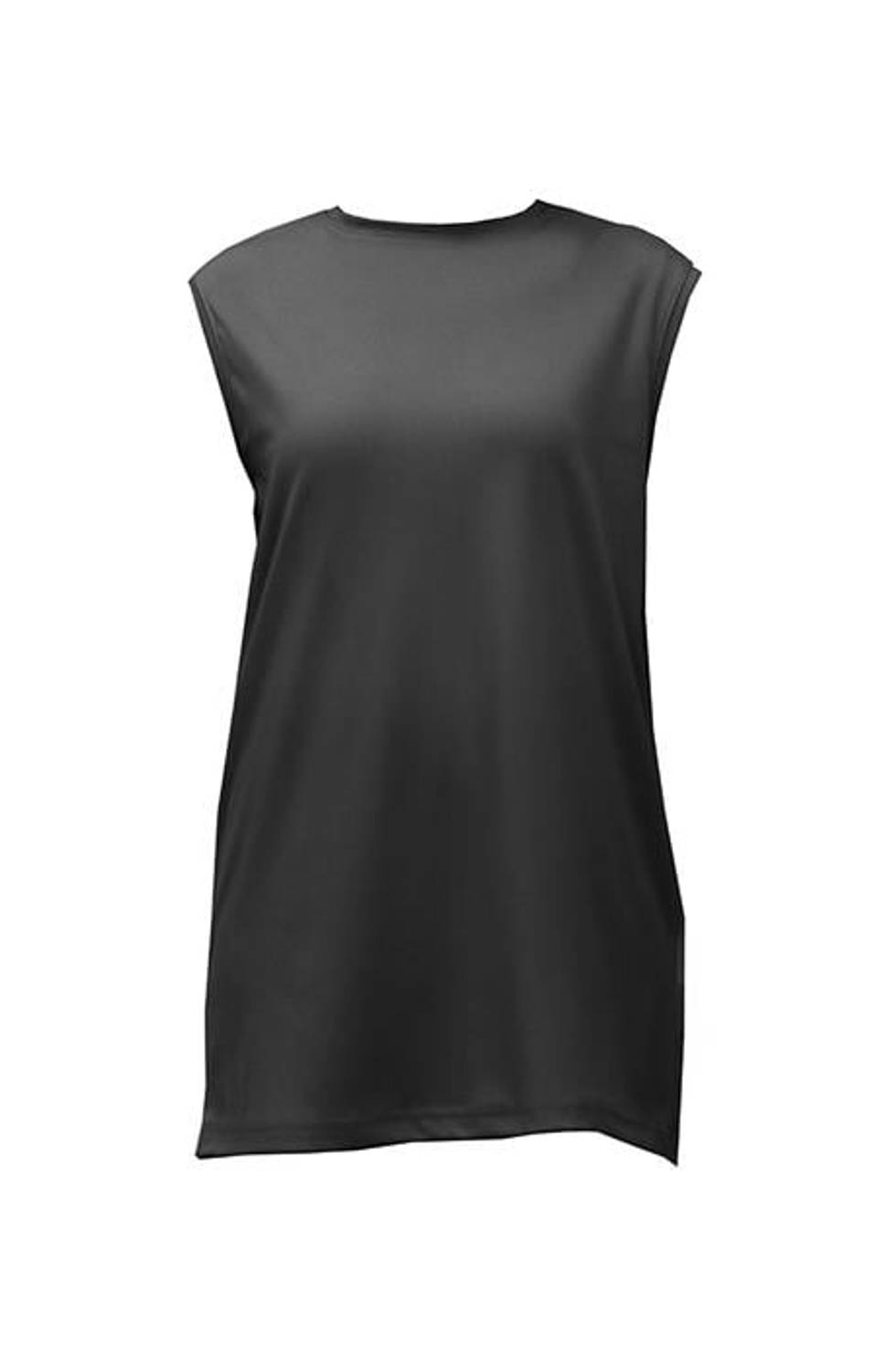 Sude Bisiklet Yaka Kolsuz Sade Basic Bluz - 06038.003 - Siyah