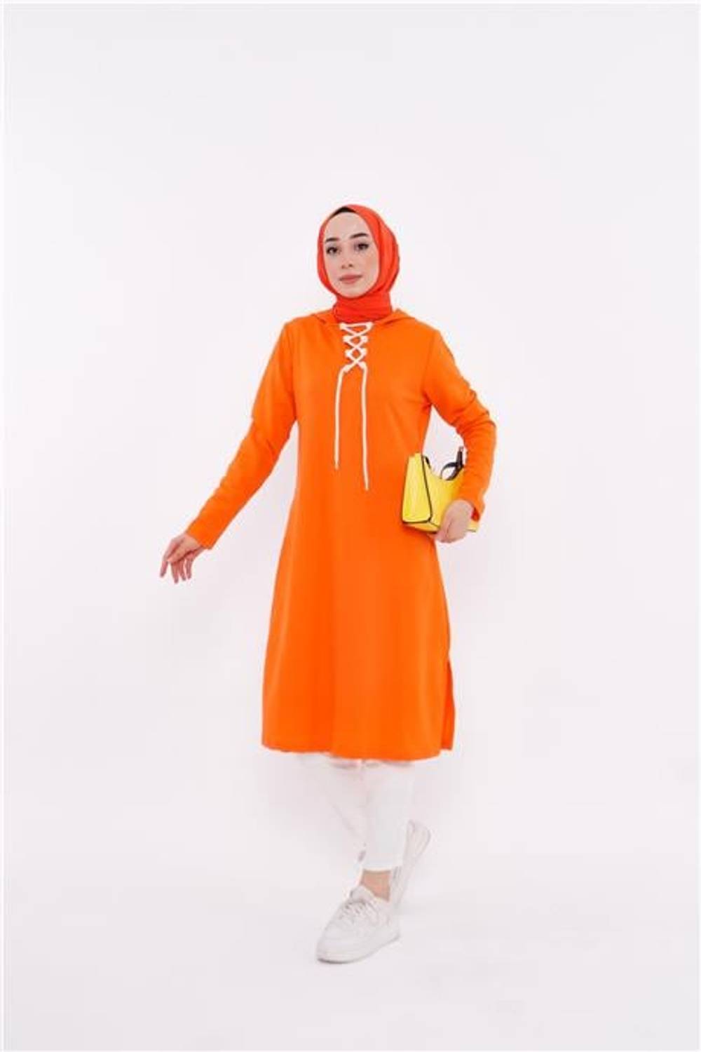 Суитшот Eflin з капюшоном з можливістю зав'язування, оранжевий, розміри 38-48