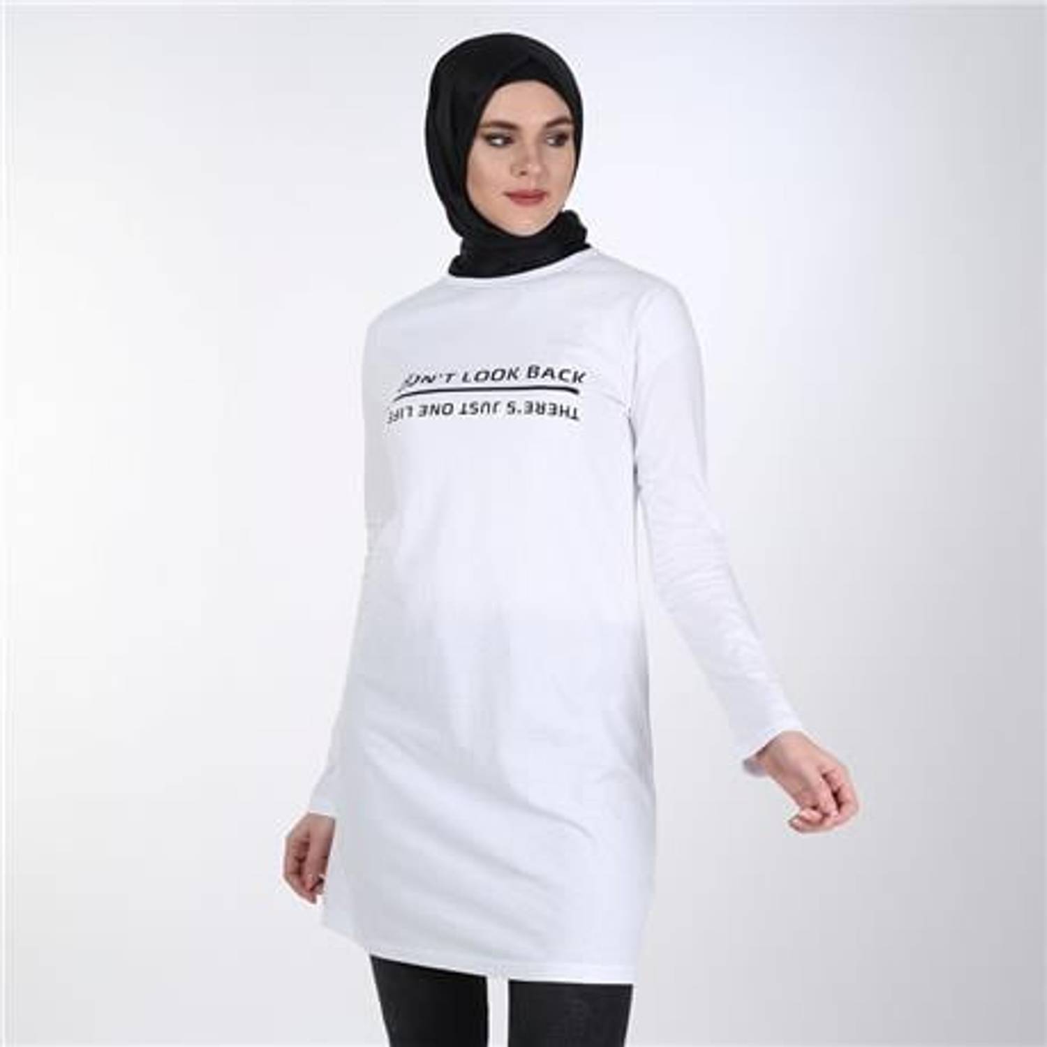 Baskılı Tunik - 06006.002 - Beyaz