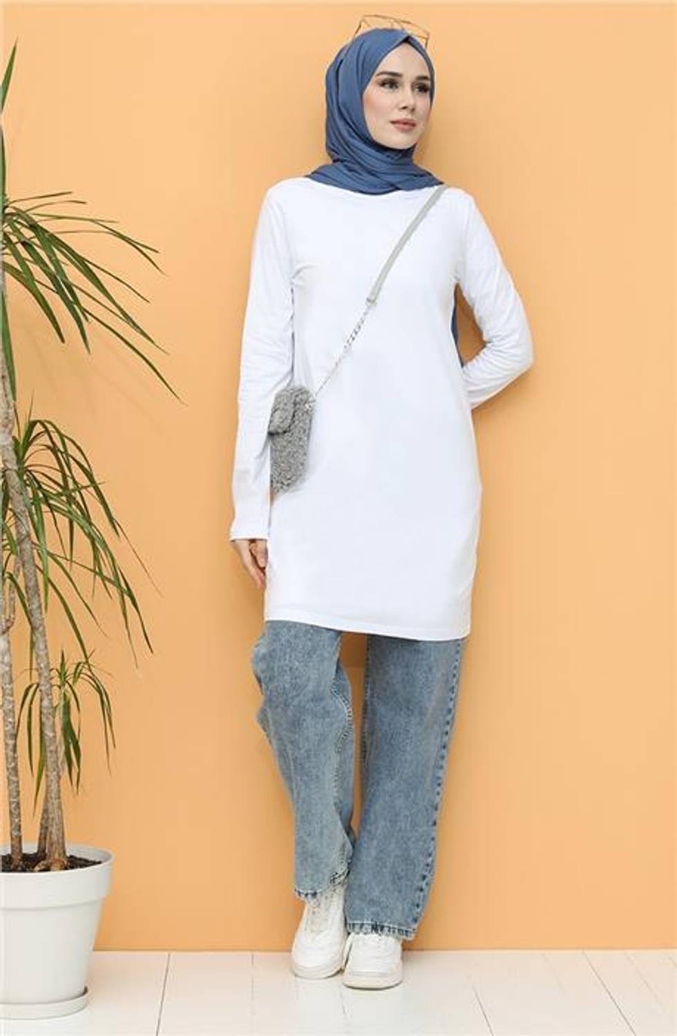 Doğa Sade Basic Tunik - 06016.002 - Beyaz