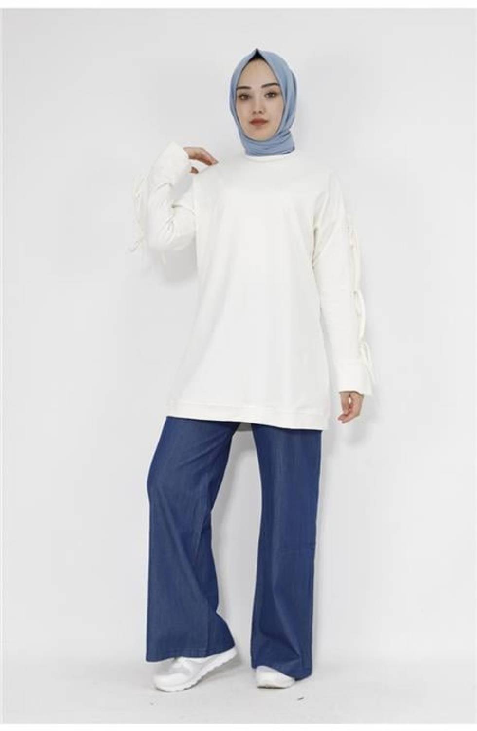 Akasya Fiyonk Detaylı Sweatshirt - 71106.023 - Krem